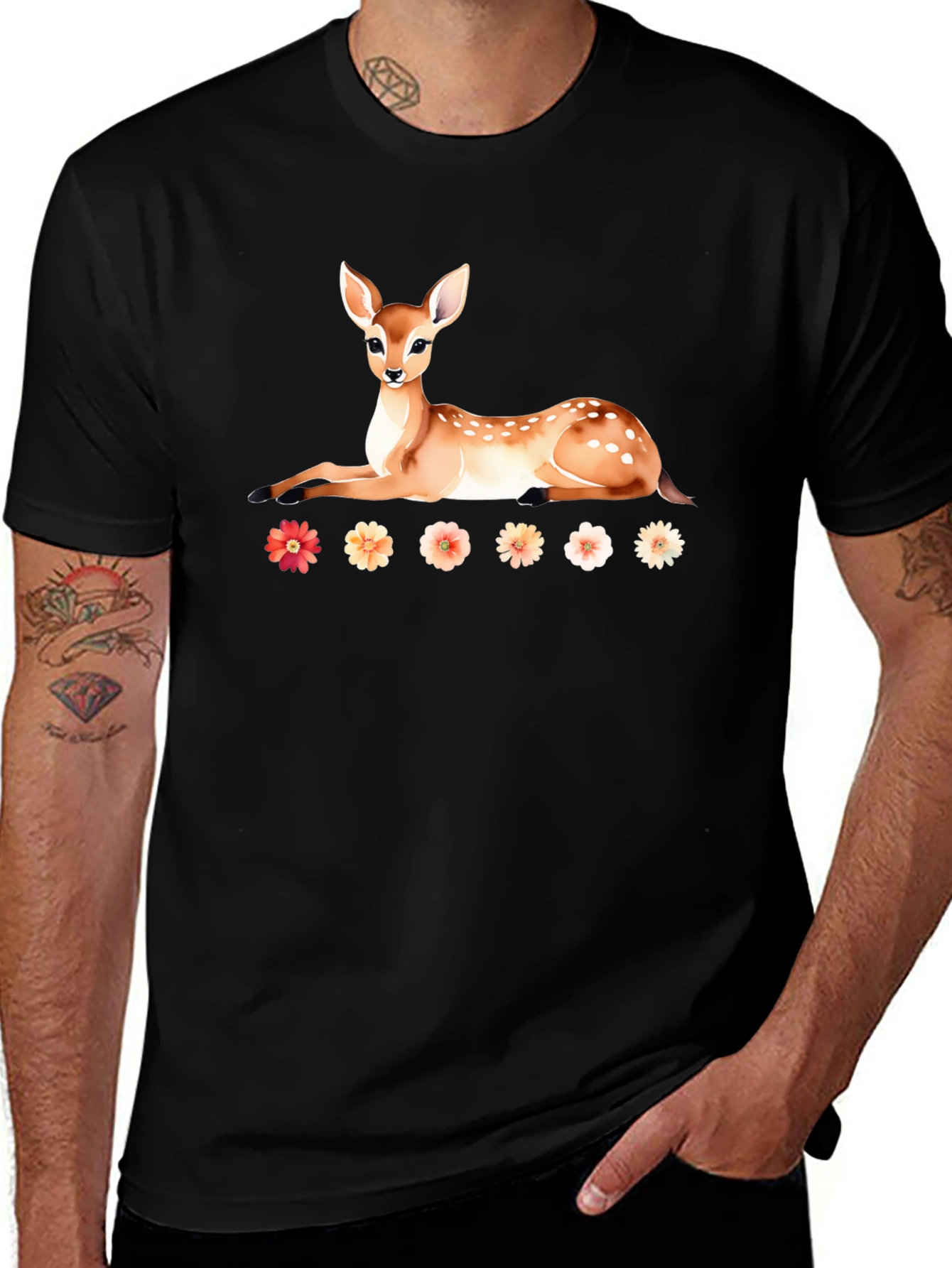 Deer and Floral T-Shirt