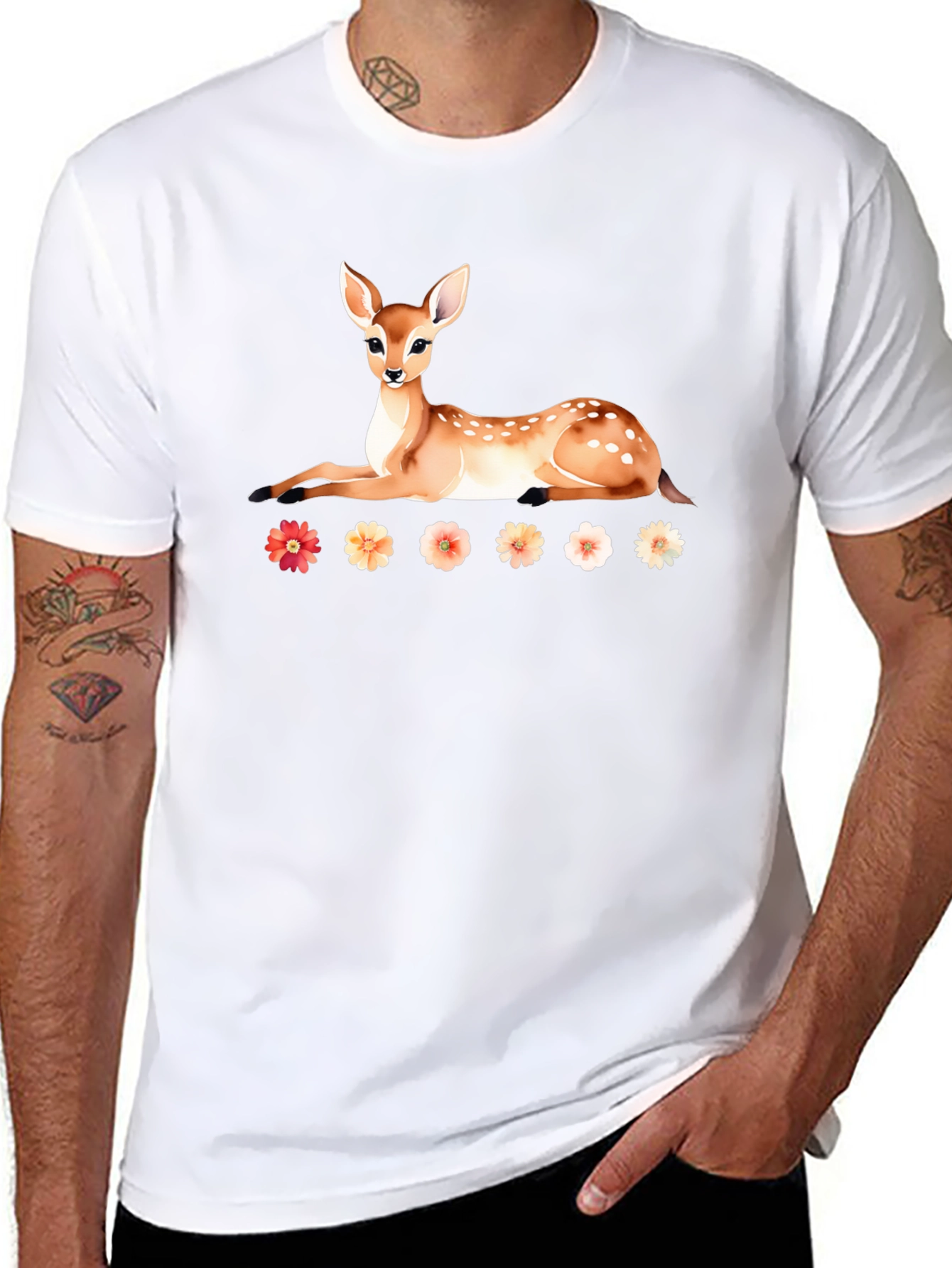 Deer and Floral T-Shirt