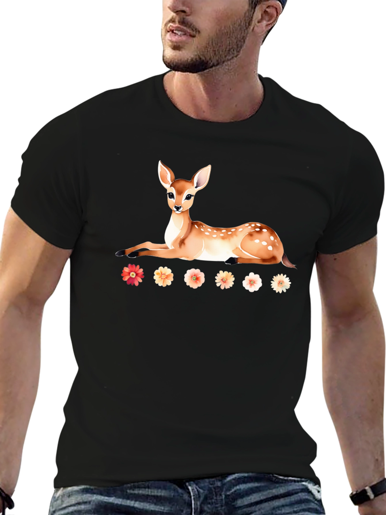 Deer and Floral T-Shirt