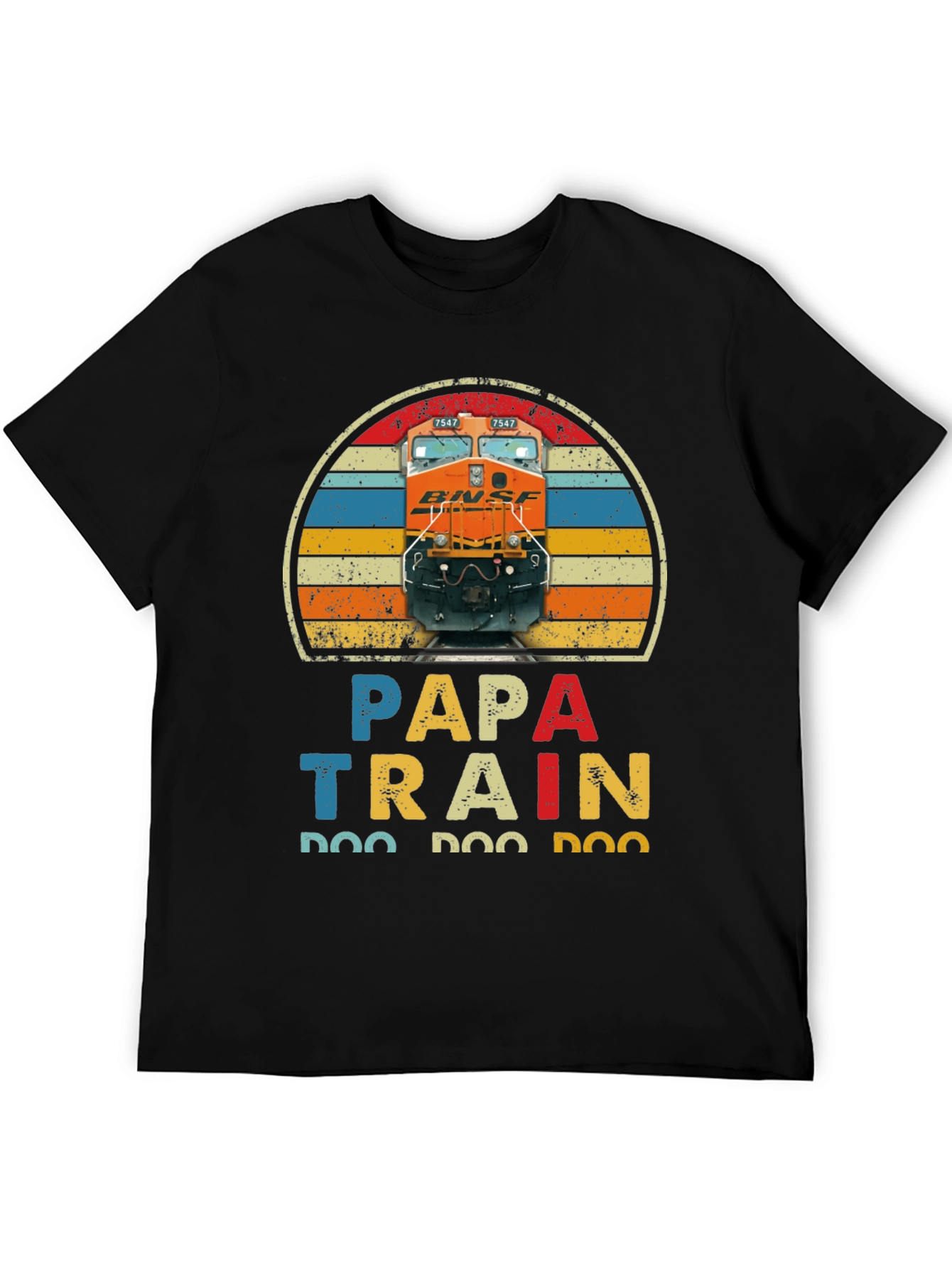 Papa Train T-Shirt - Retro Style Train Lover Tee