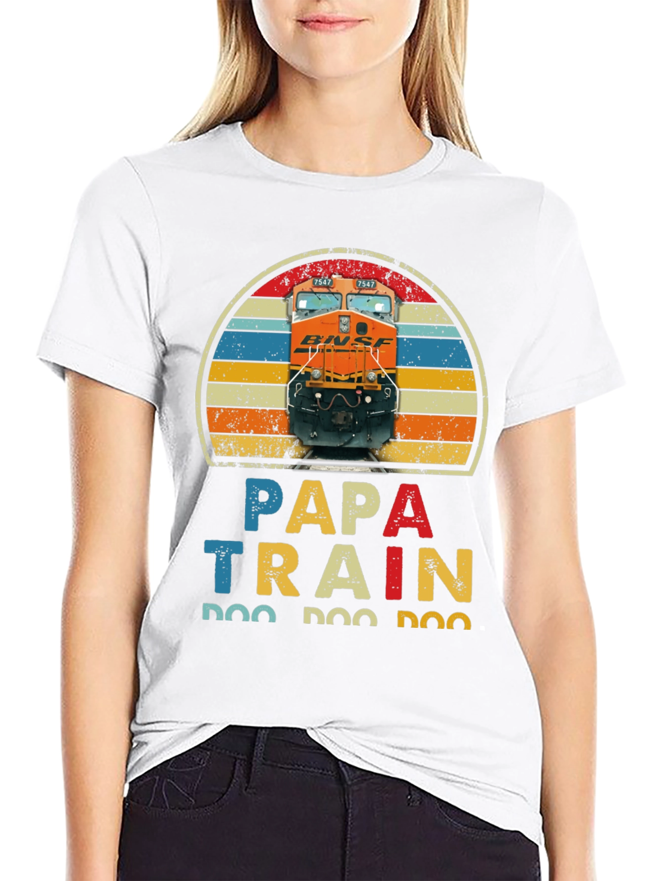 Papa Train T-Shirt - Retro Style Train Lover Tee