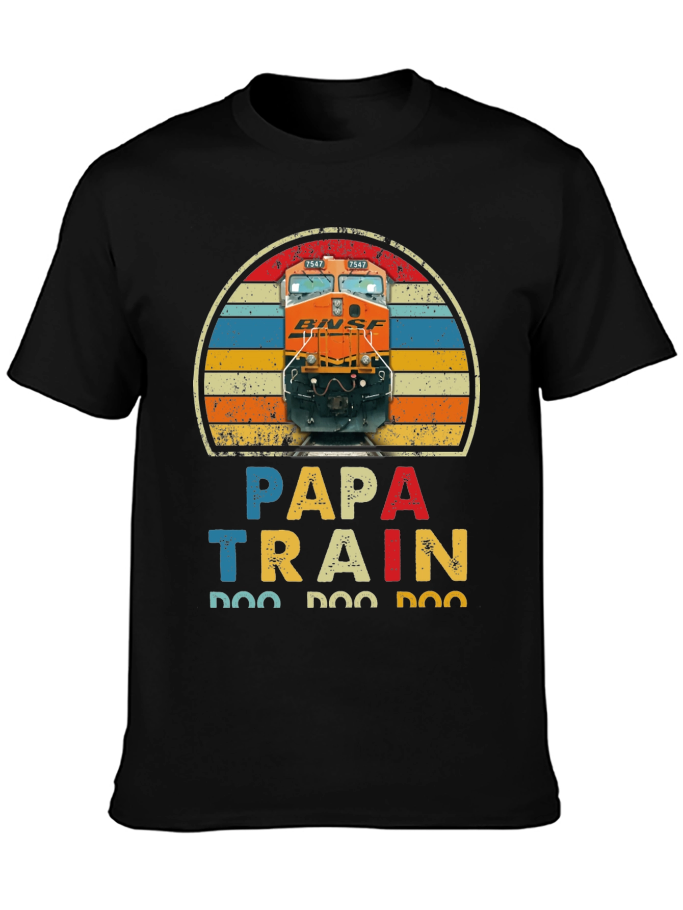 Papa Train T-Shirt - Retro Style Train Lover Tee