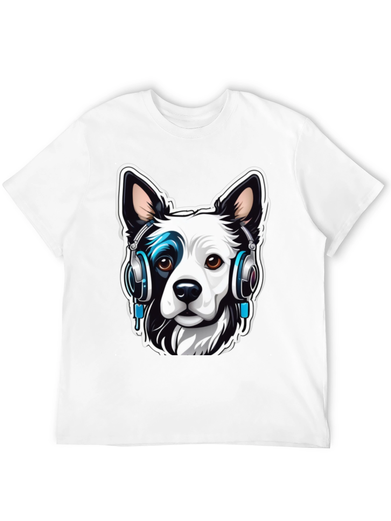 Cool Dog with Headphones Graphic Tee