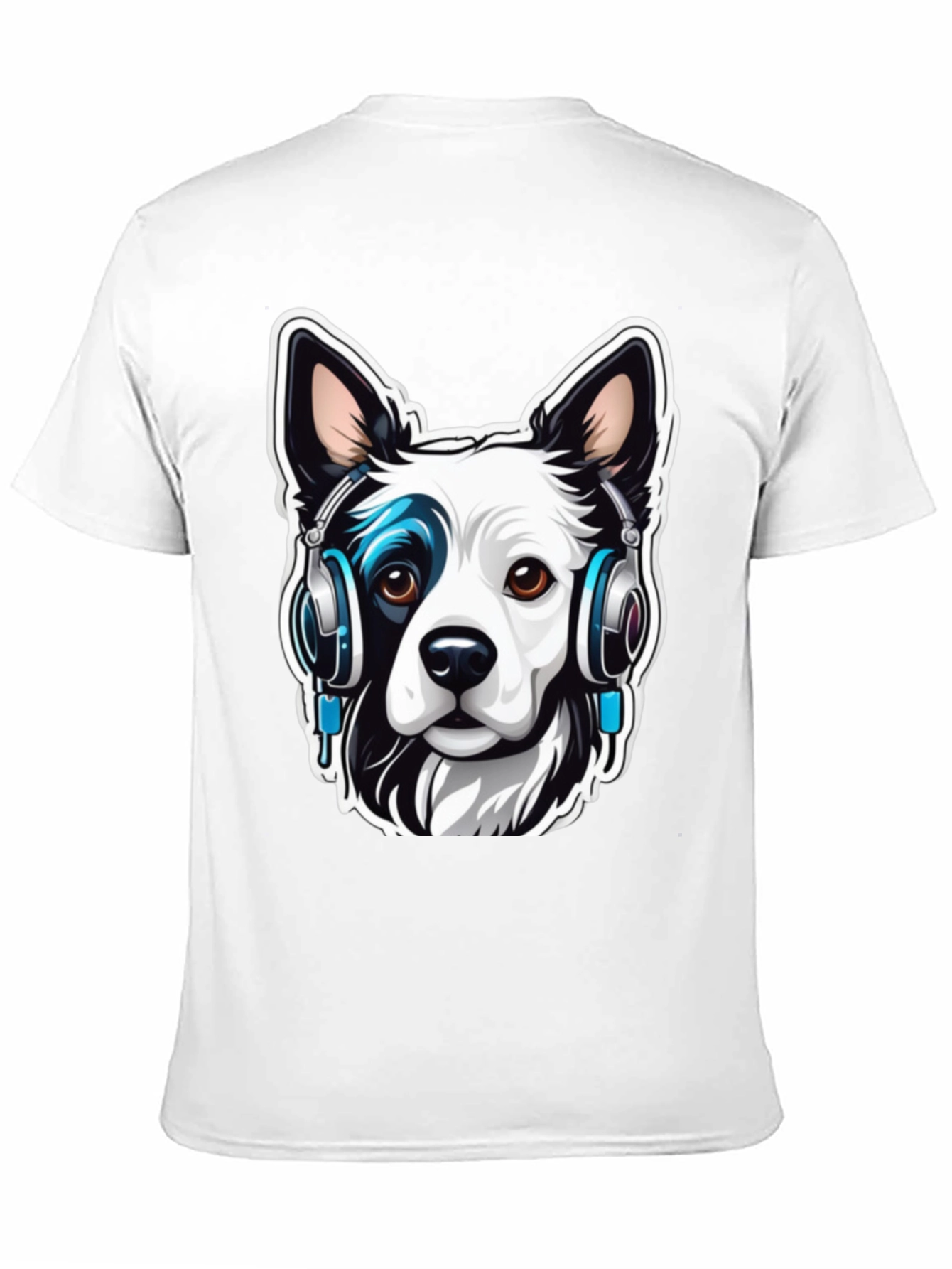 Cool Dog with Headphones Graphic Tee