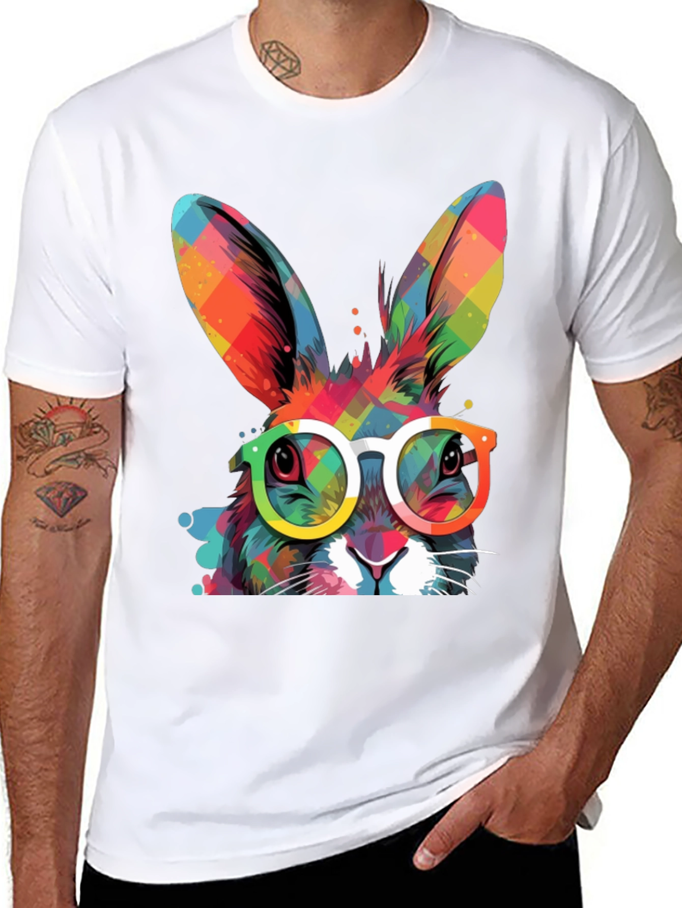 Cool Bunny Graphic Tee - Easter Style