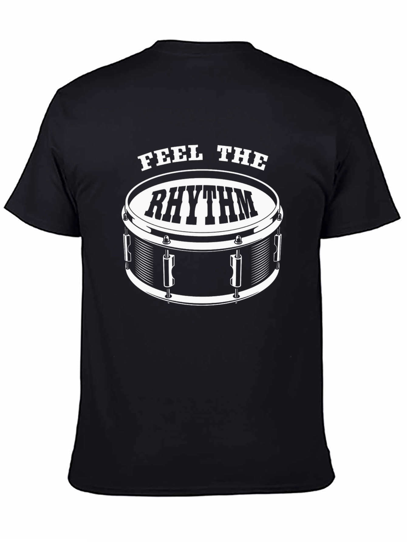 Feel the Rhythm Drummer T-Shirt - Black Music Tee