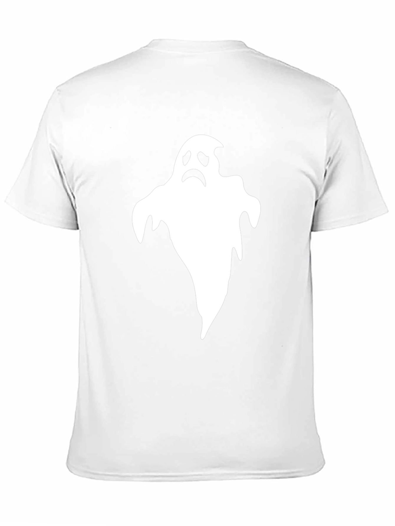 Sad Ghost Graphic T-Shirt - Black Halloween Tee