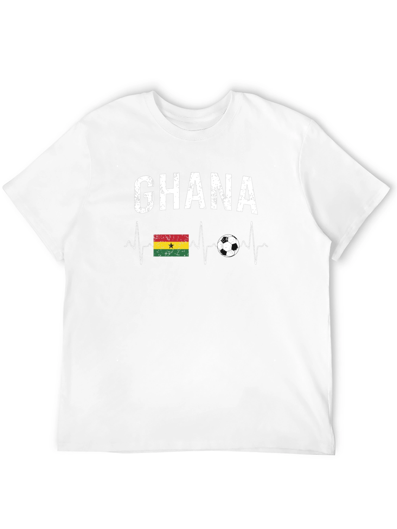 Ghana Football Heartbeat T-Shirt - Black