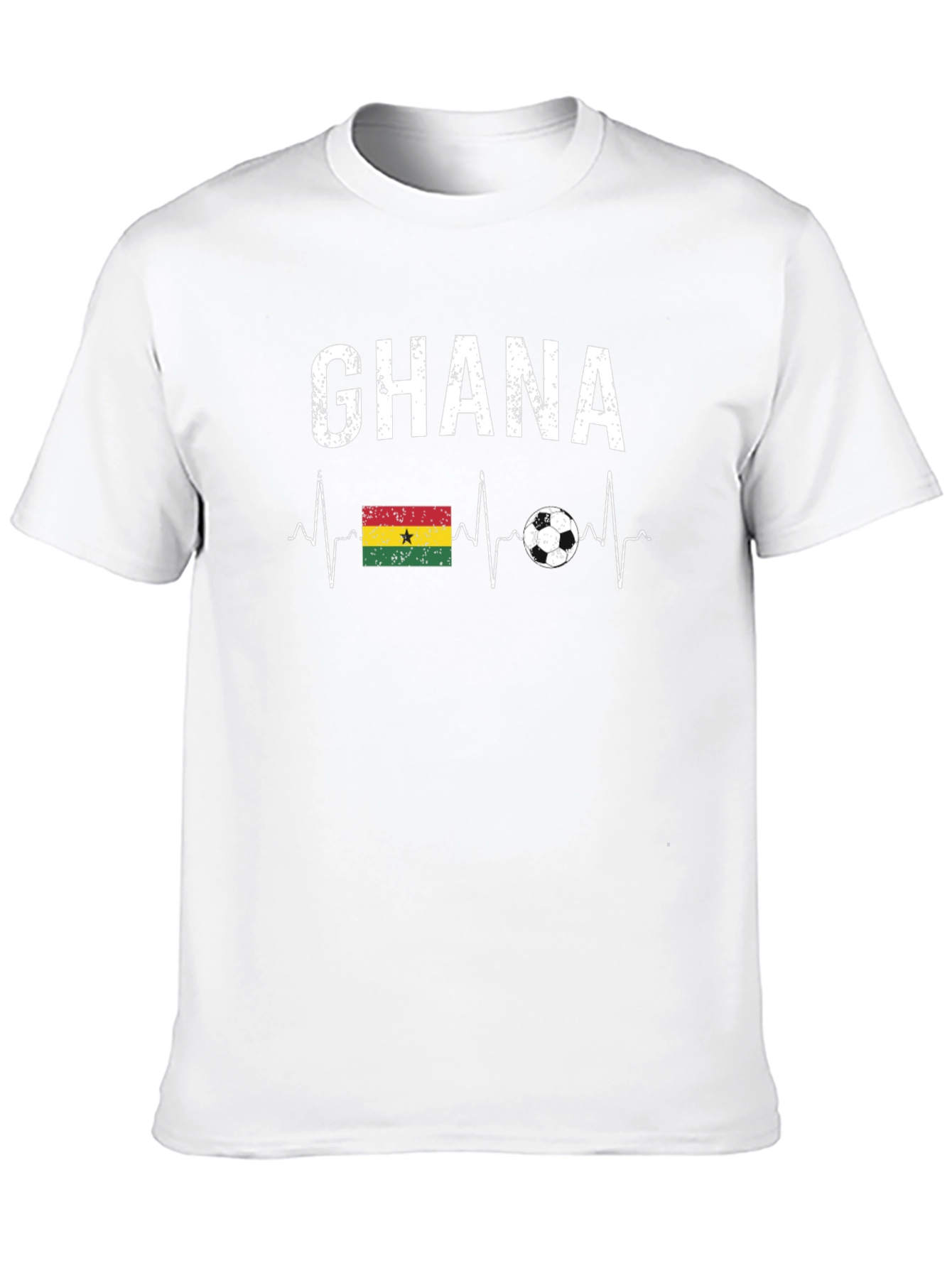 Ghana Football Heartbeat T-Shirt - Black