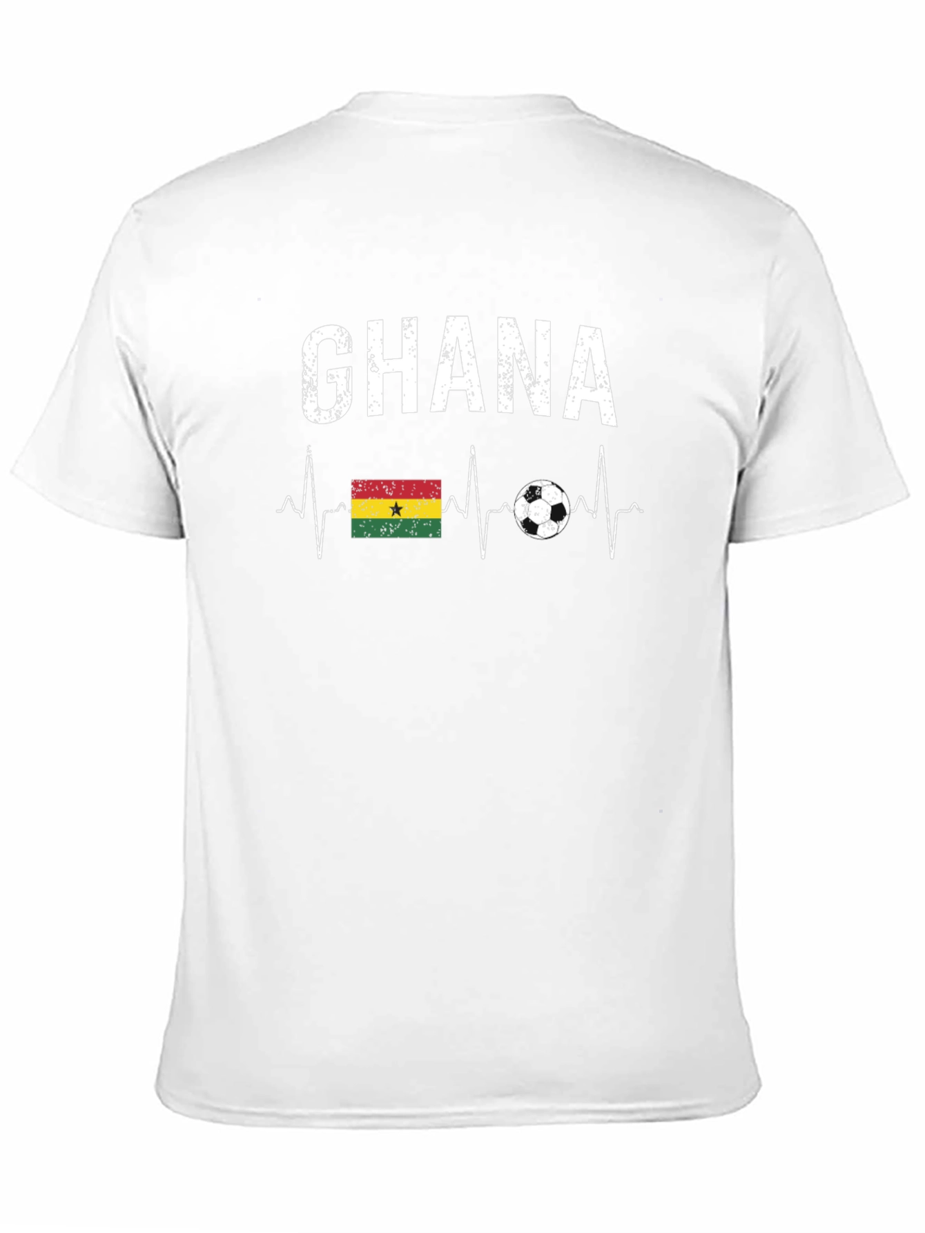 Ghana Football Heartbeat T-Shirt - Black