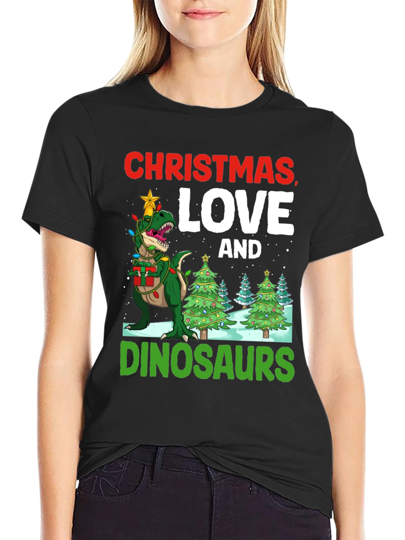 Christmas Dinosaur T-Shirt
