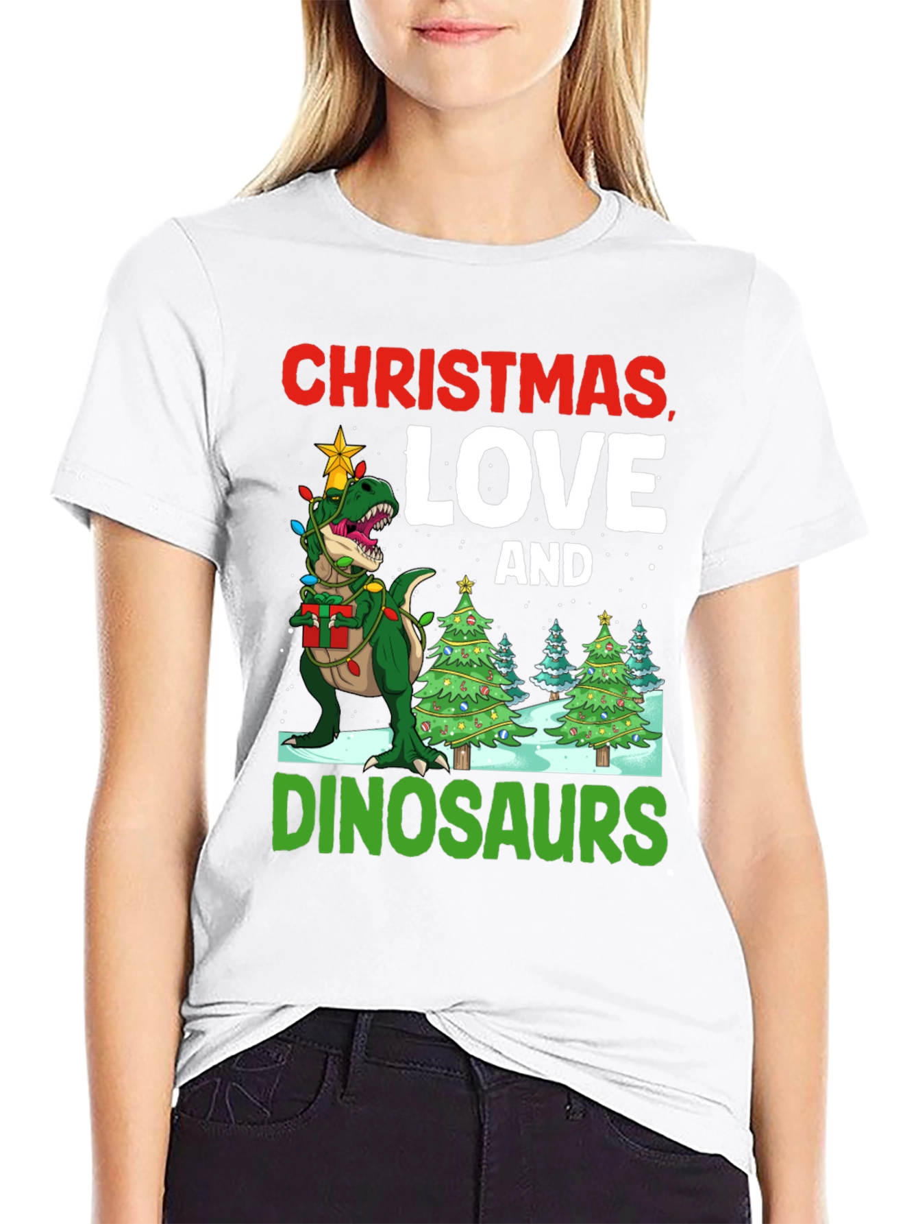 Christmas Dinosaur T-Shirt