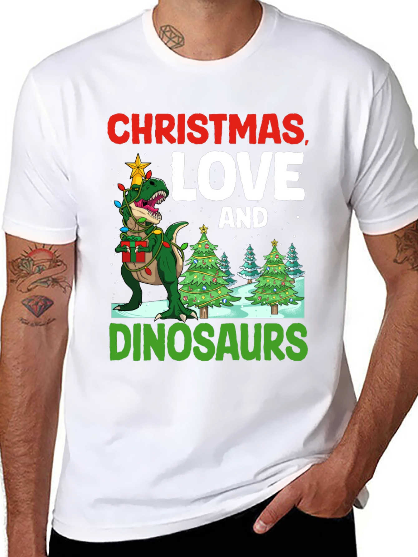 Christmas Dinosaur T-Shirt