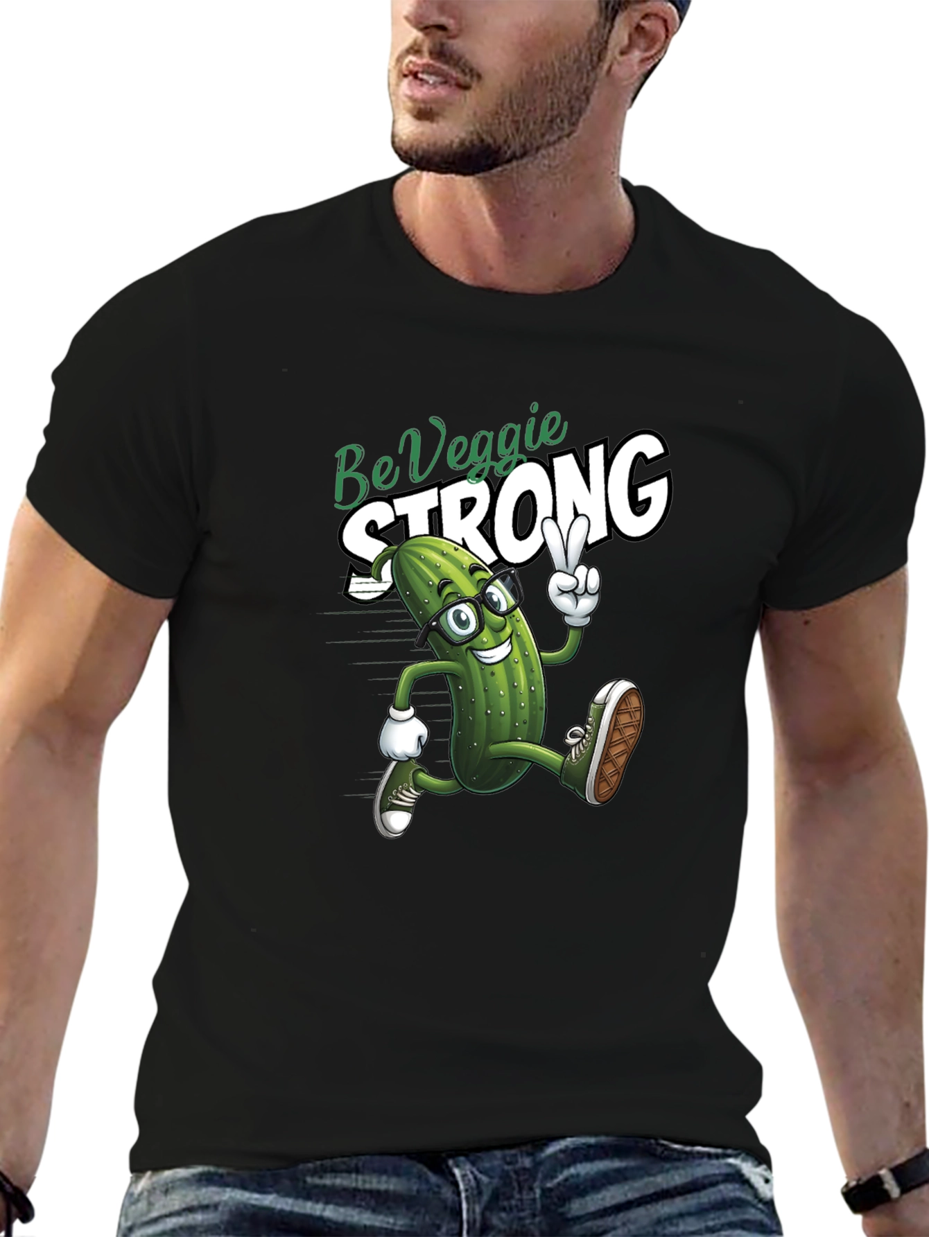 Be Veggie Strong T-Shirt Funny Pickle
