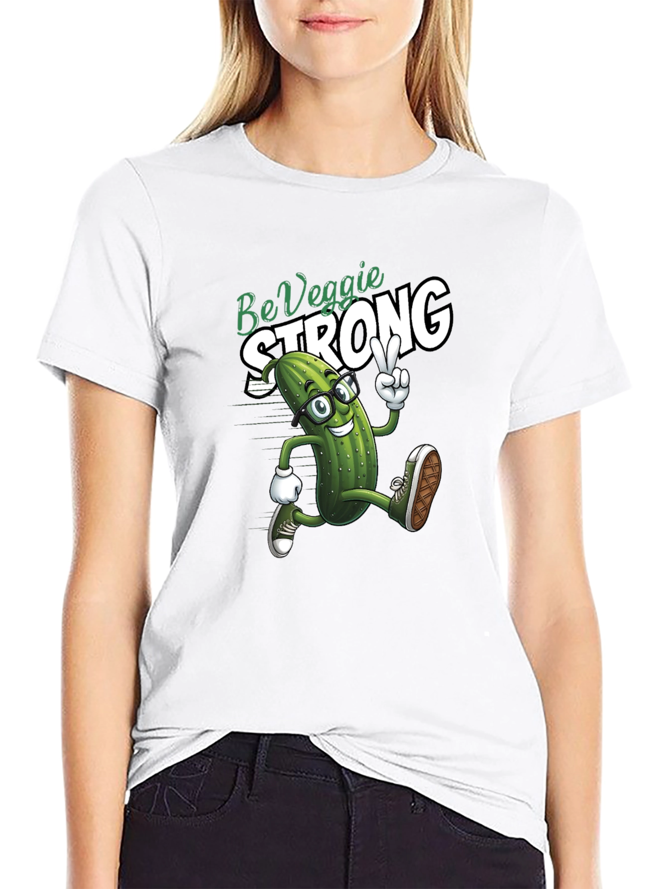 Be Veggie Strong T-Shirt Funny Pickle