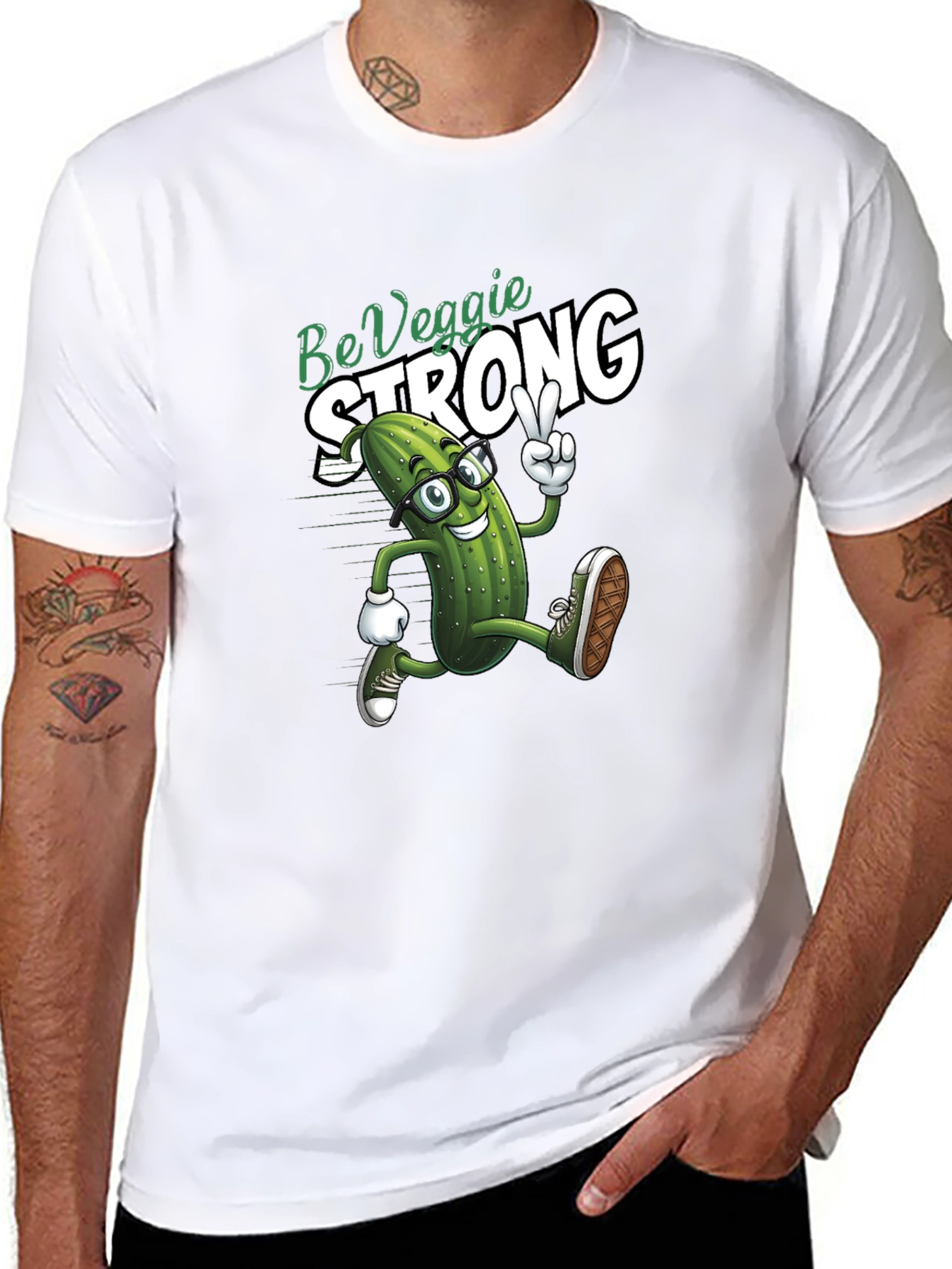 Be Veggie Strong T-Shirt Funny Pickle