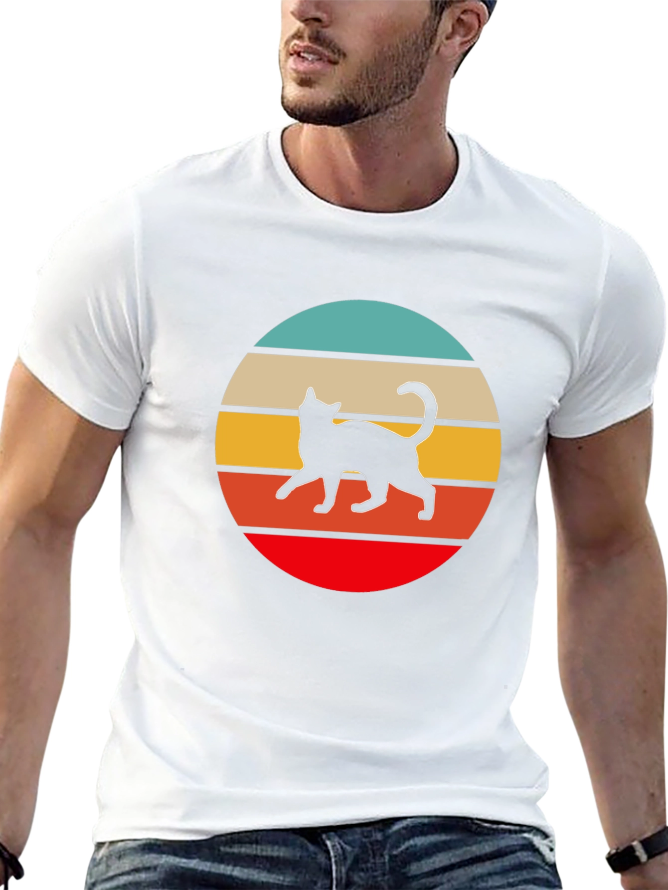Retro Cat Graphic T-Shirt - Unisex Cotton Tee