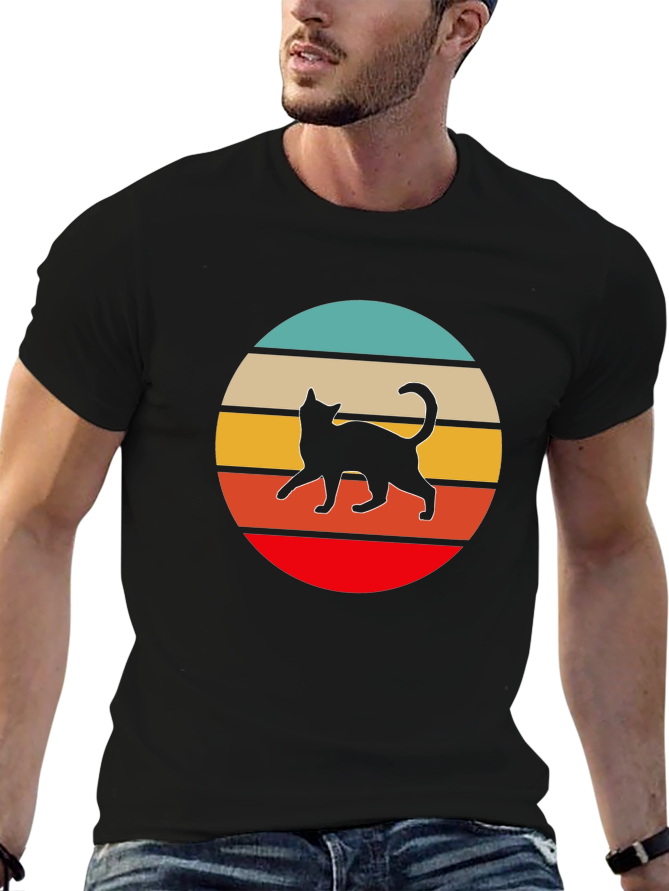 Retro Cat Graphic T-Shirt - Unisex Cotton Tee