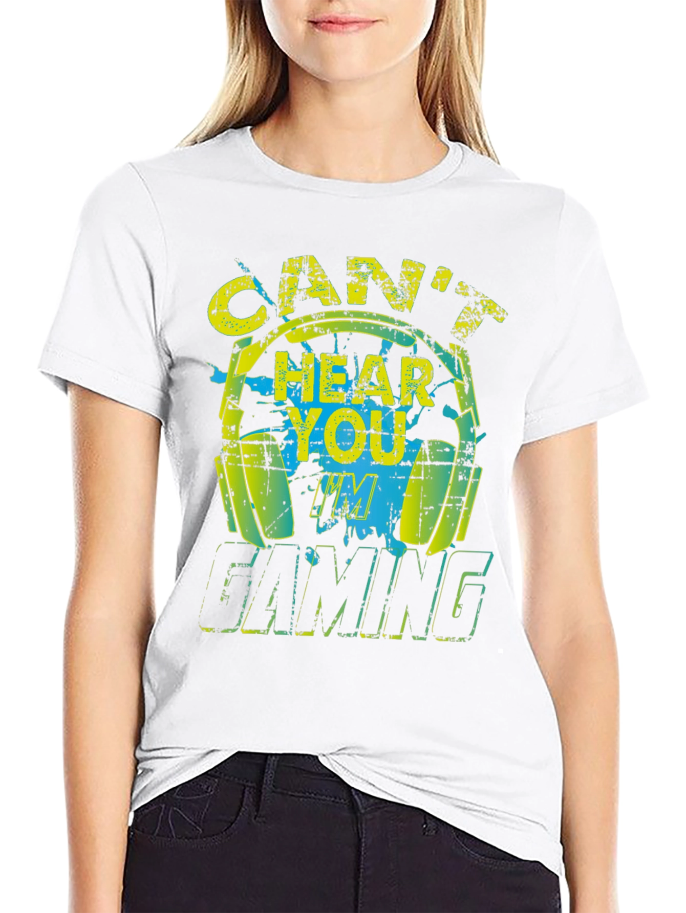 Cant Hear You Gaming Black T-Shirt