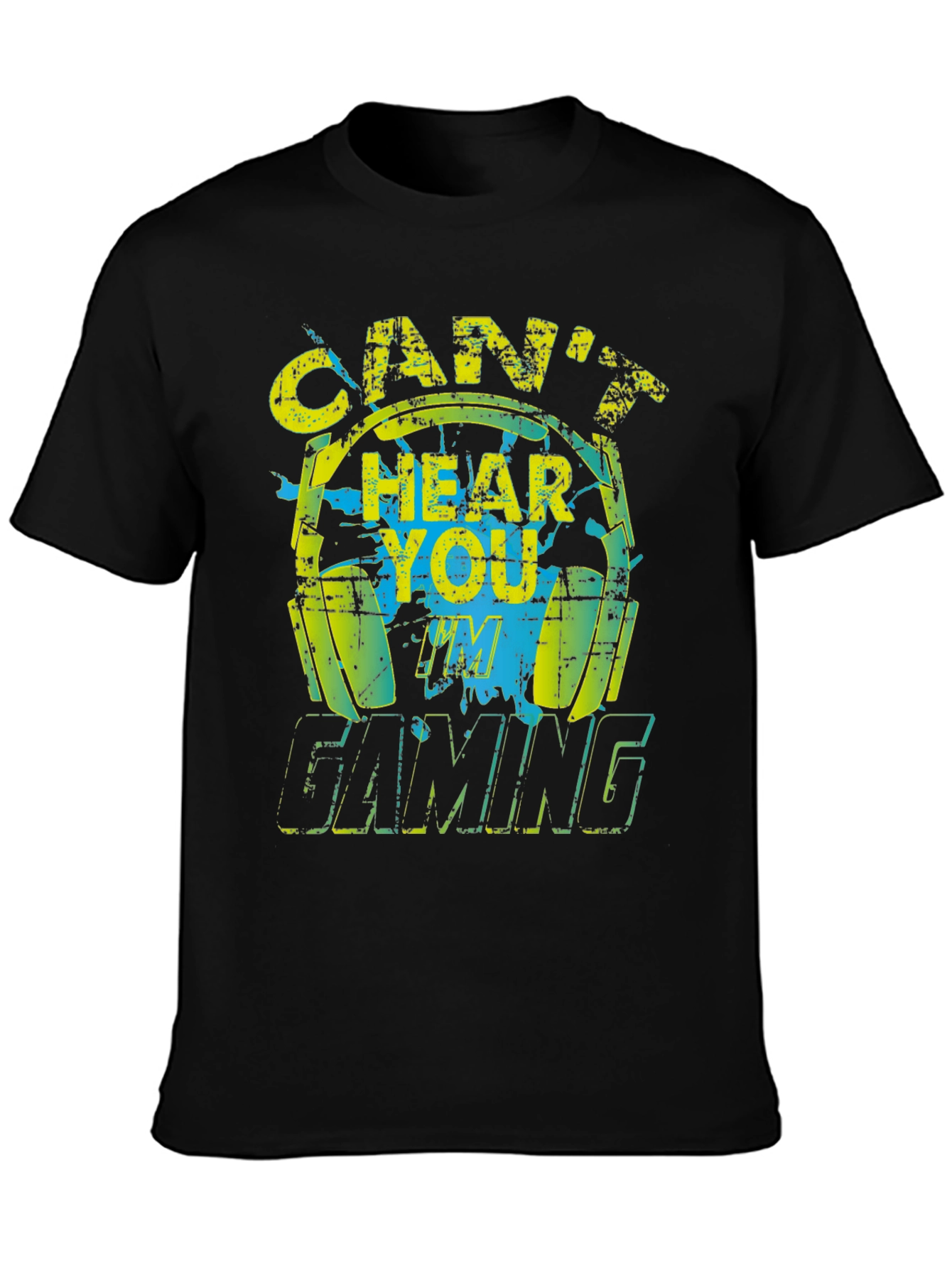 Cant Hear You Gaming Black T-Shirt