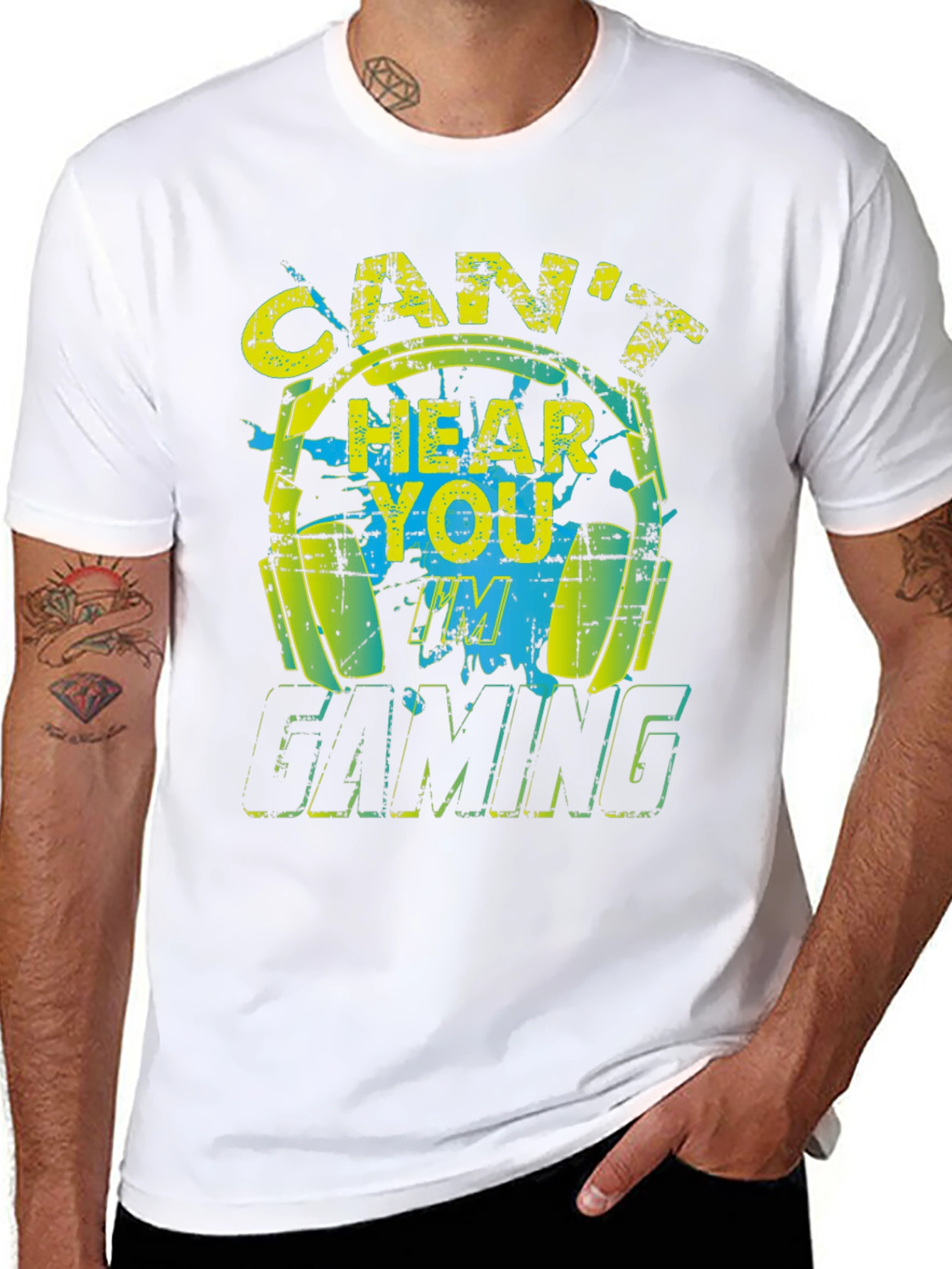 Cant Hear You Gaming Black T-Shirt
