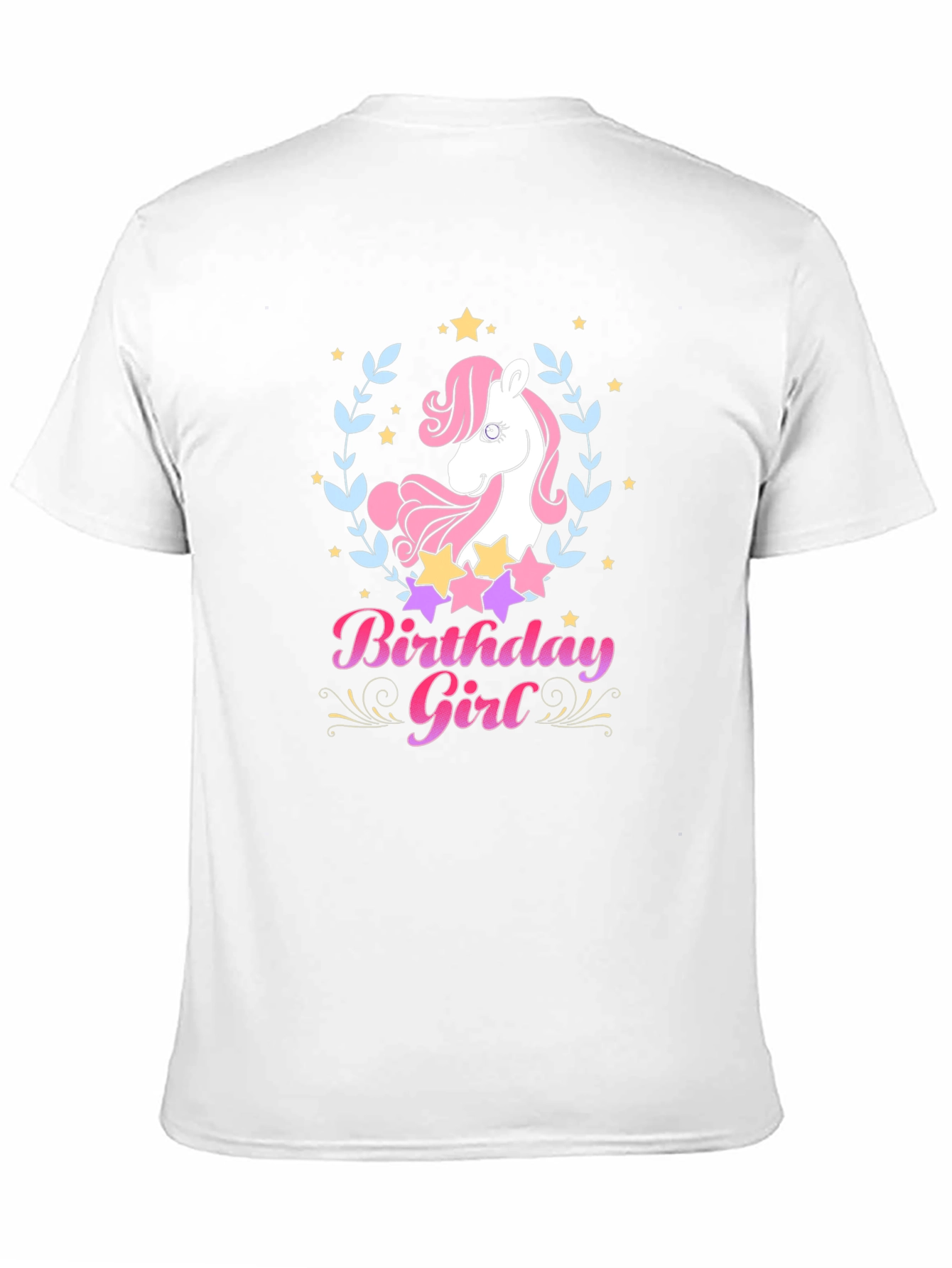Unicorn Birthday Girl Black T-Shirt