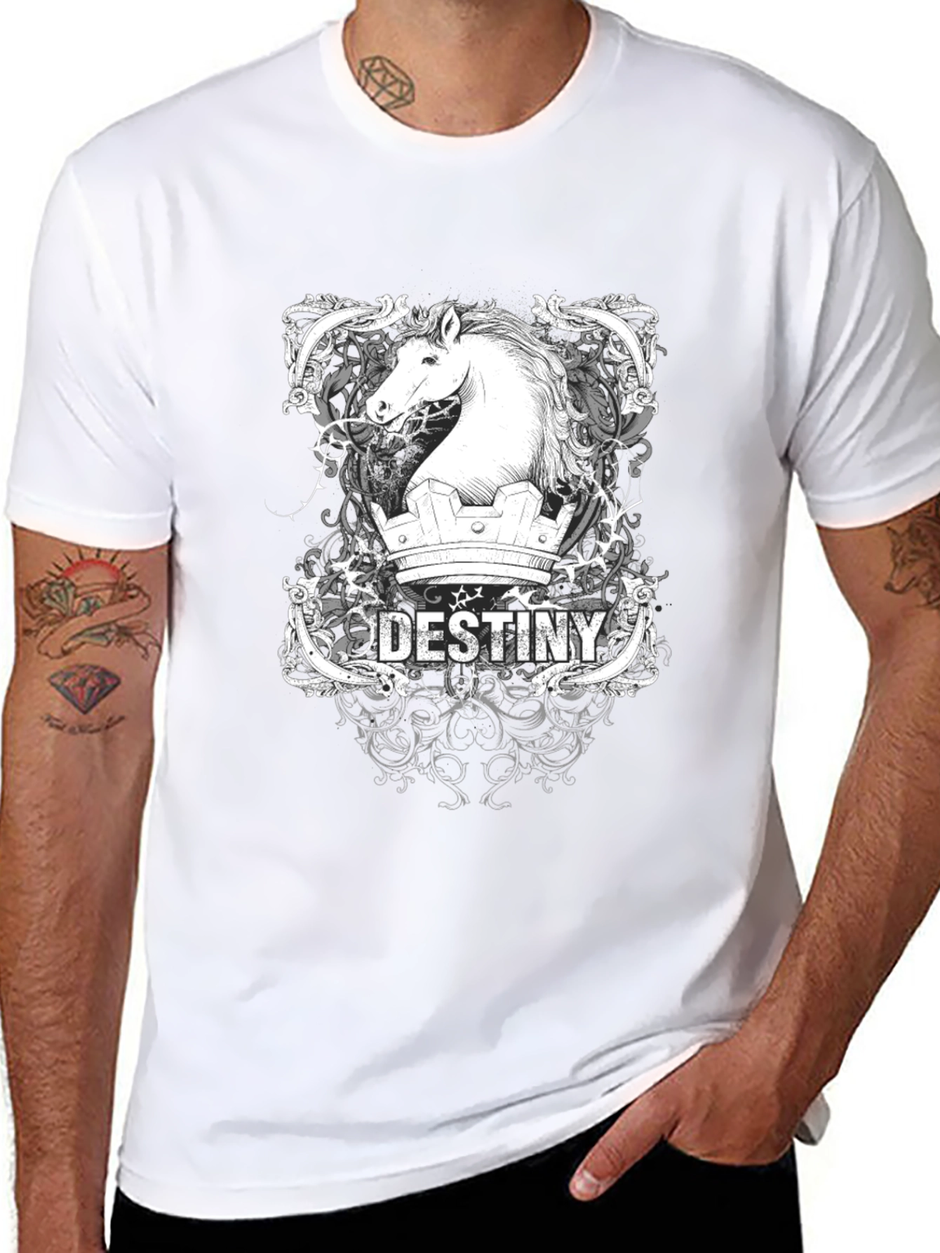 Destiny Horse Knight T-Shirt - Black