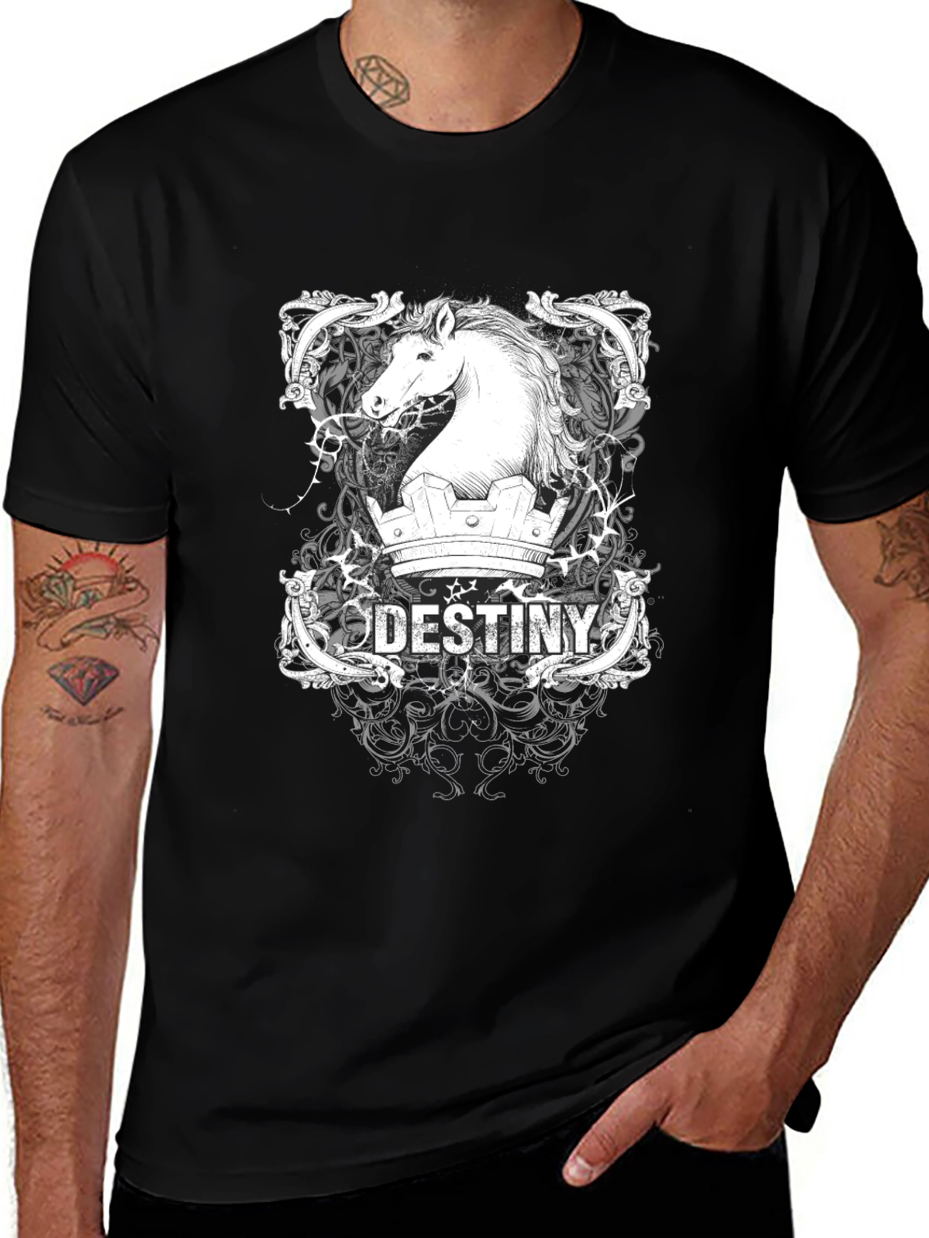 Destiny Horse Knight T-Shirt - Black