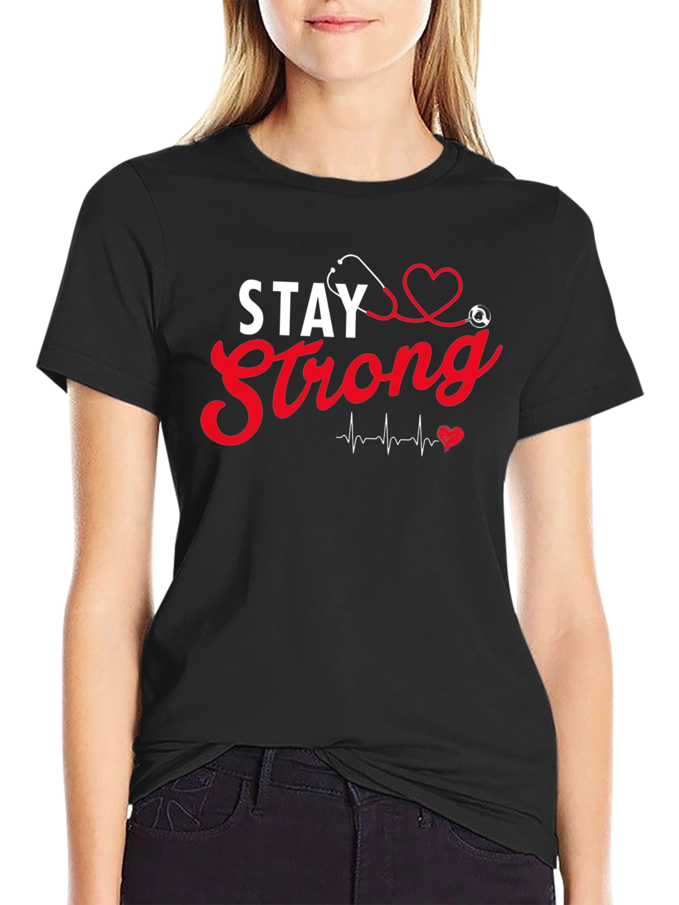 Stay Strong Graphic T-Shirt Black