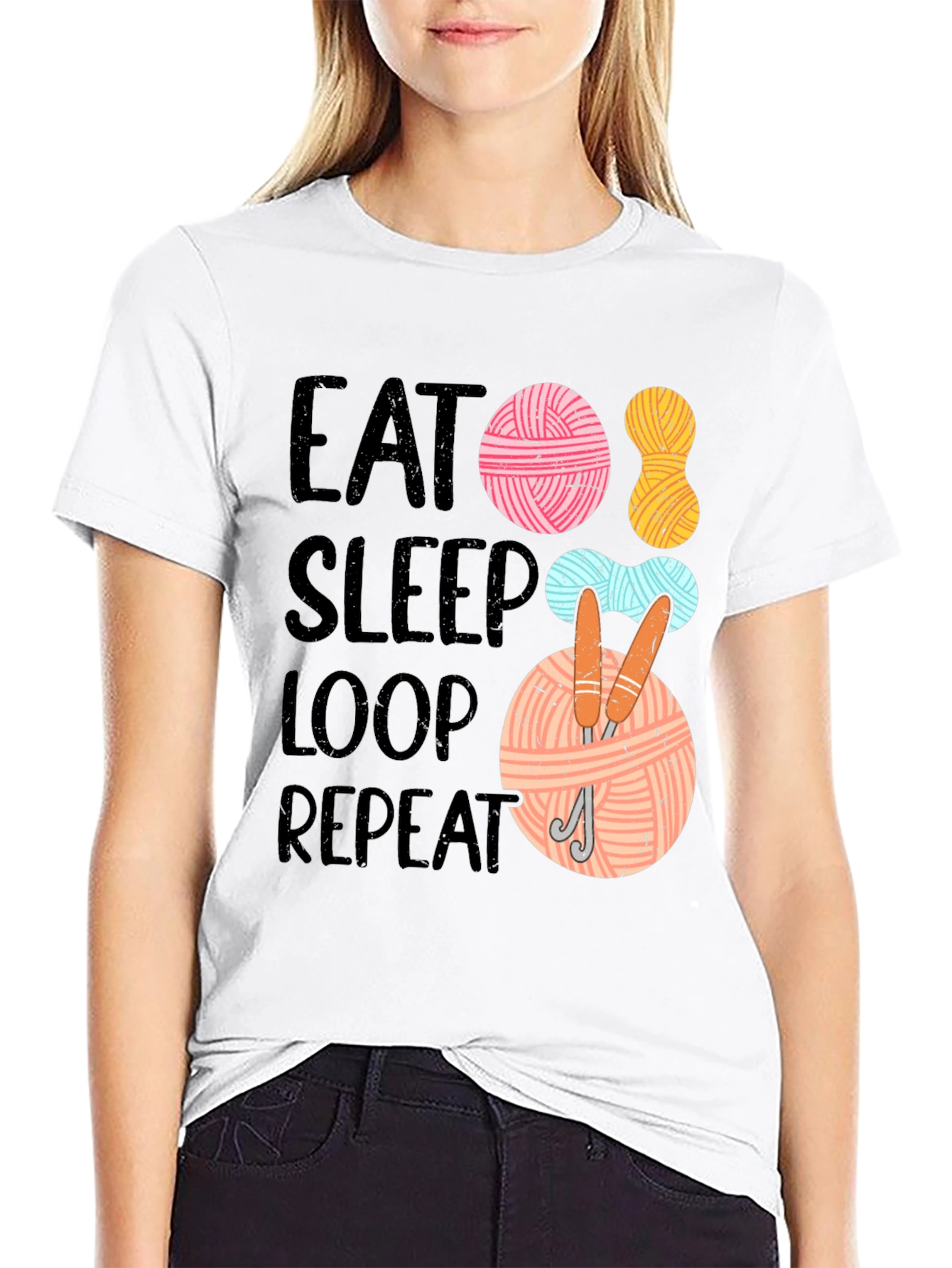 Eat Sleep Loop Repeat Knitting T-Shirt