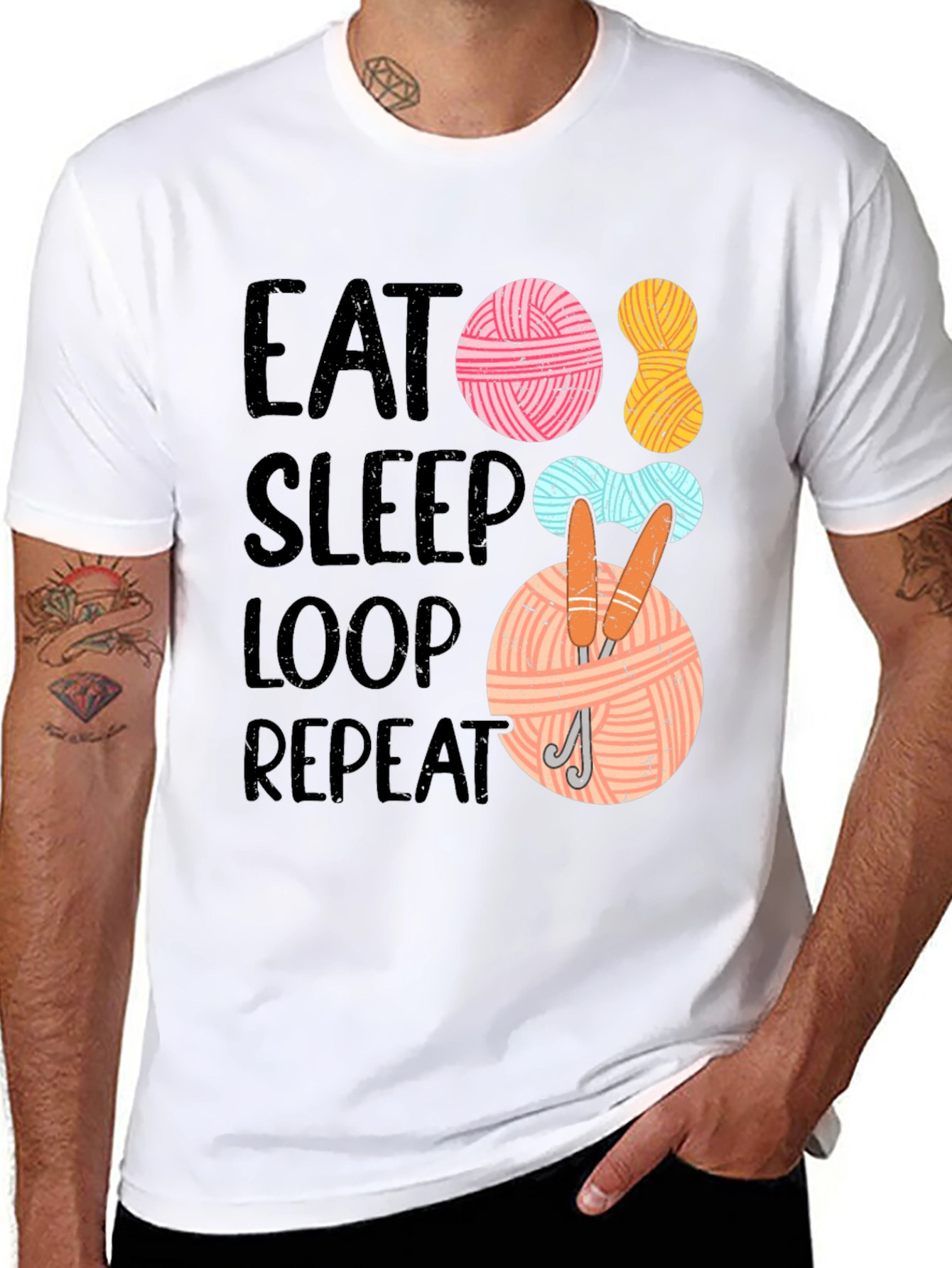 Eat Sleep Loop Repeat Knitting T-Shirt