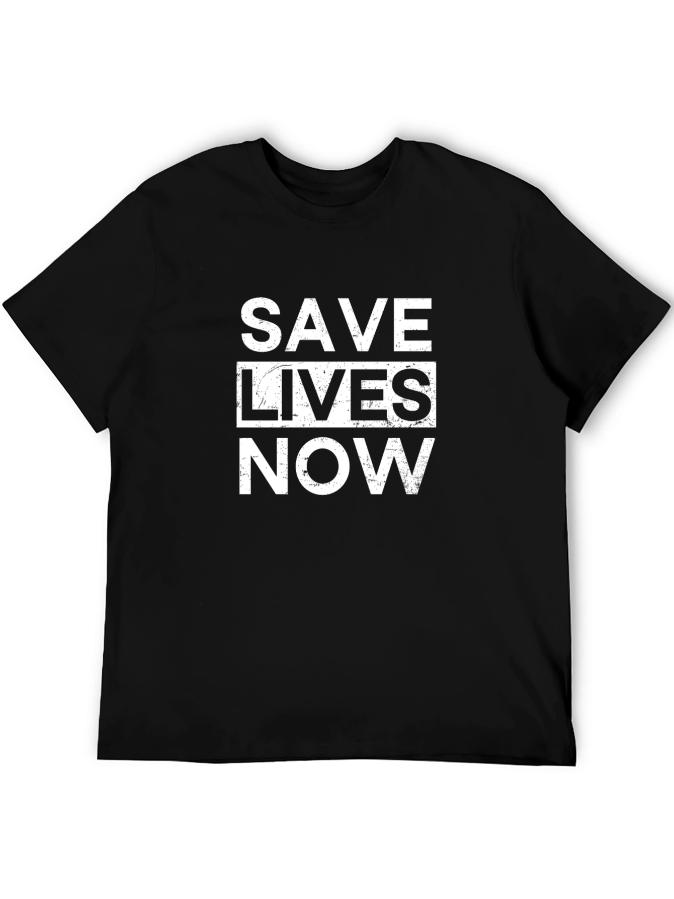 Save Lives Now Black Graphic T-Shirt