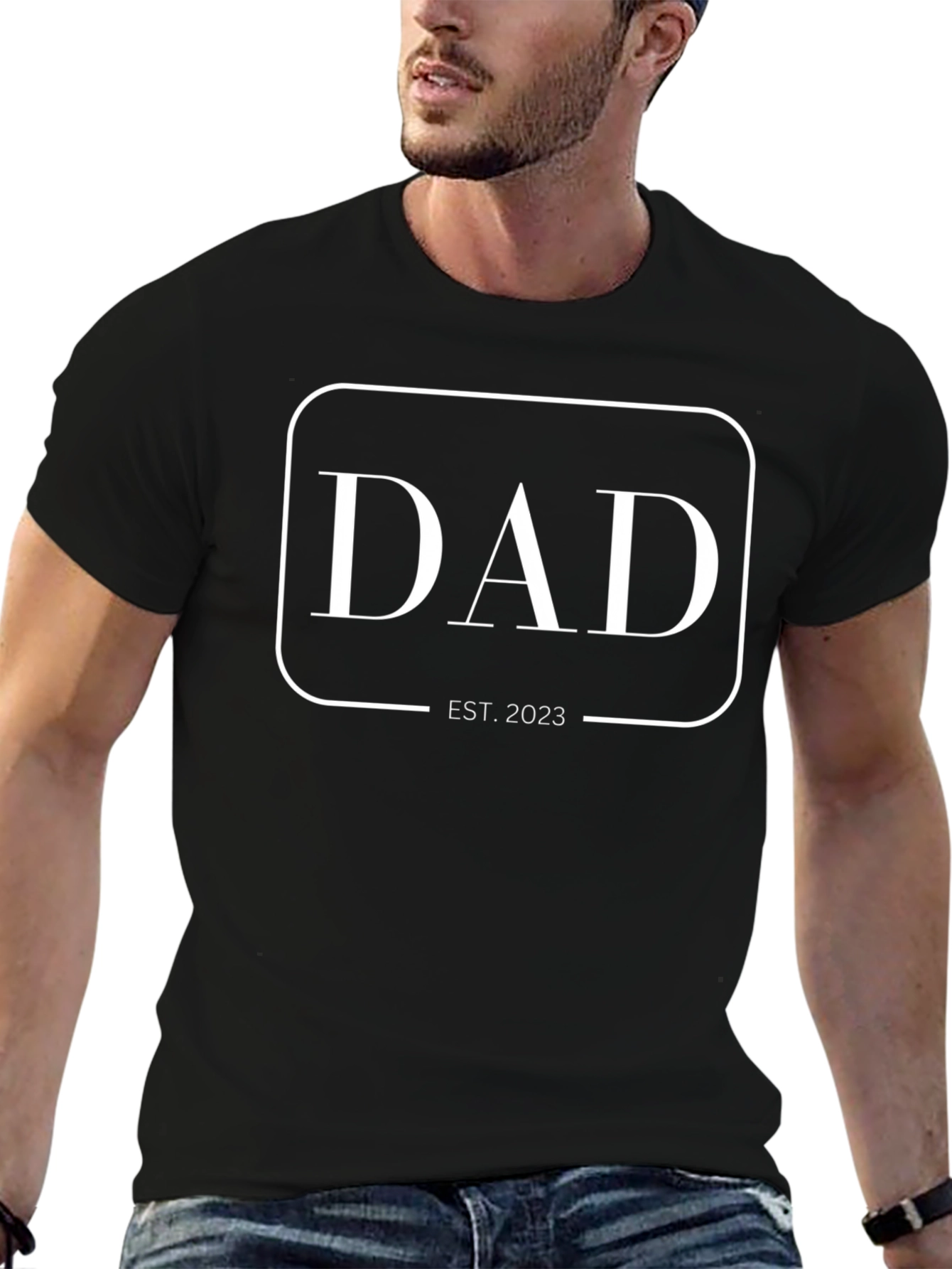 Dad Est. 2023 - Mens Black Graphic Tee