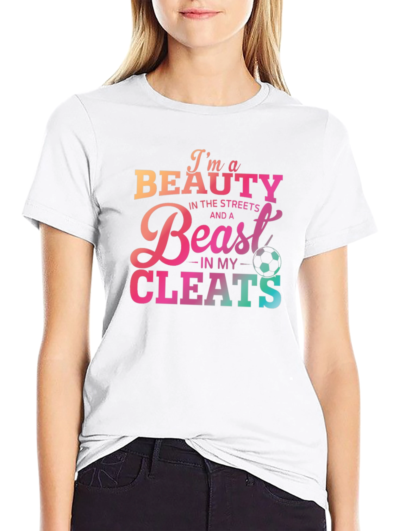 Beauty and Beast Soccer Cleats Graphic Tee