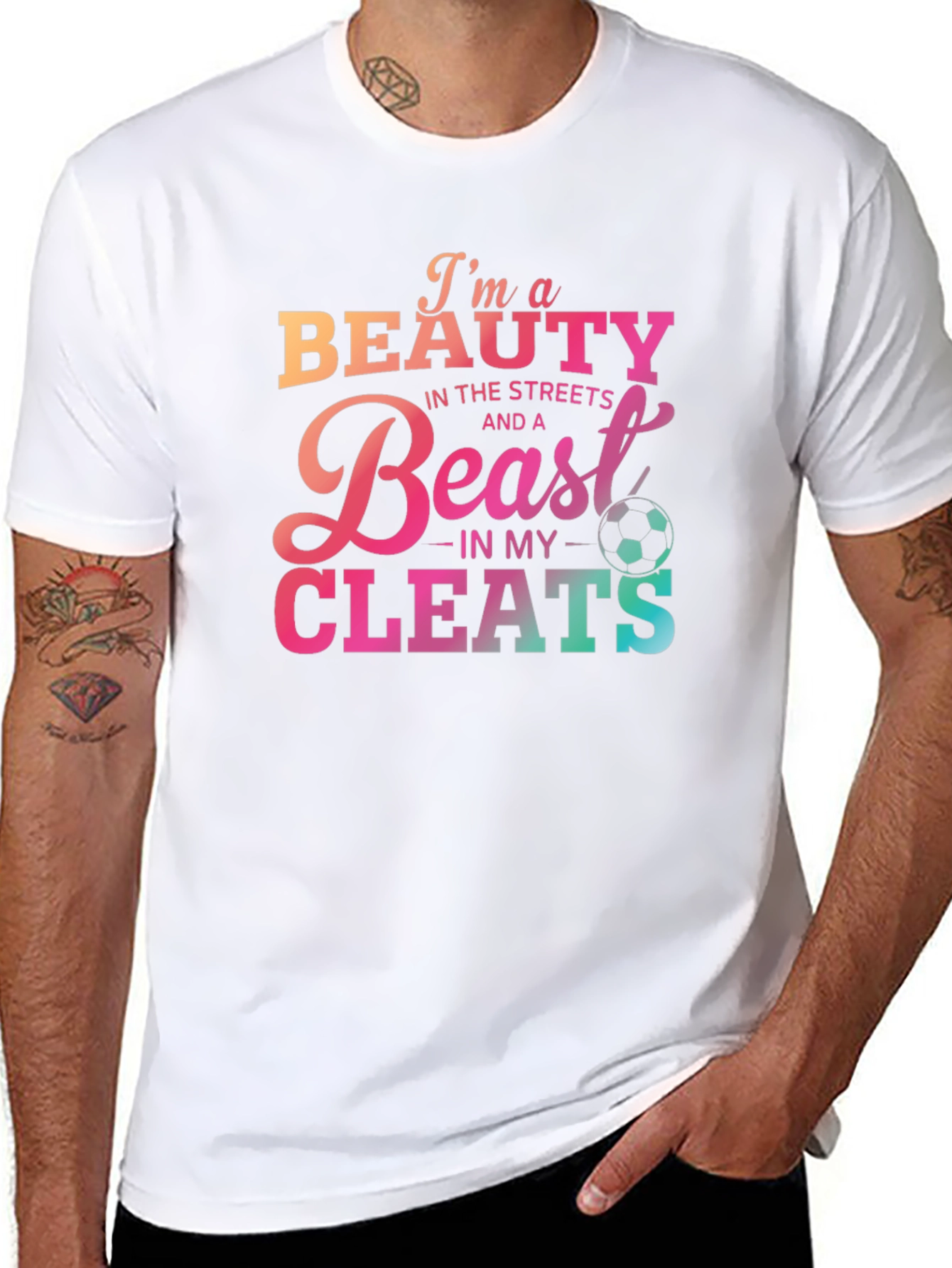 Beauty and Beast Soccer Cleats Graphic Tee