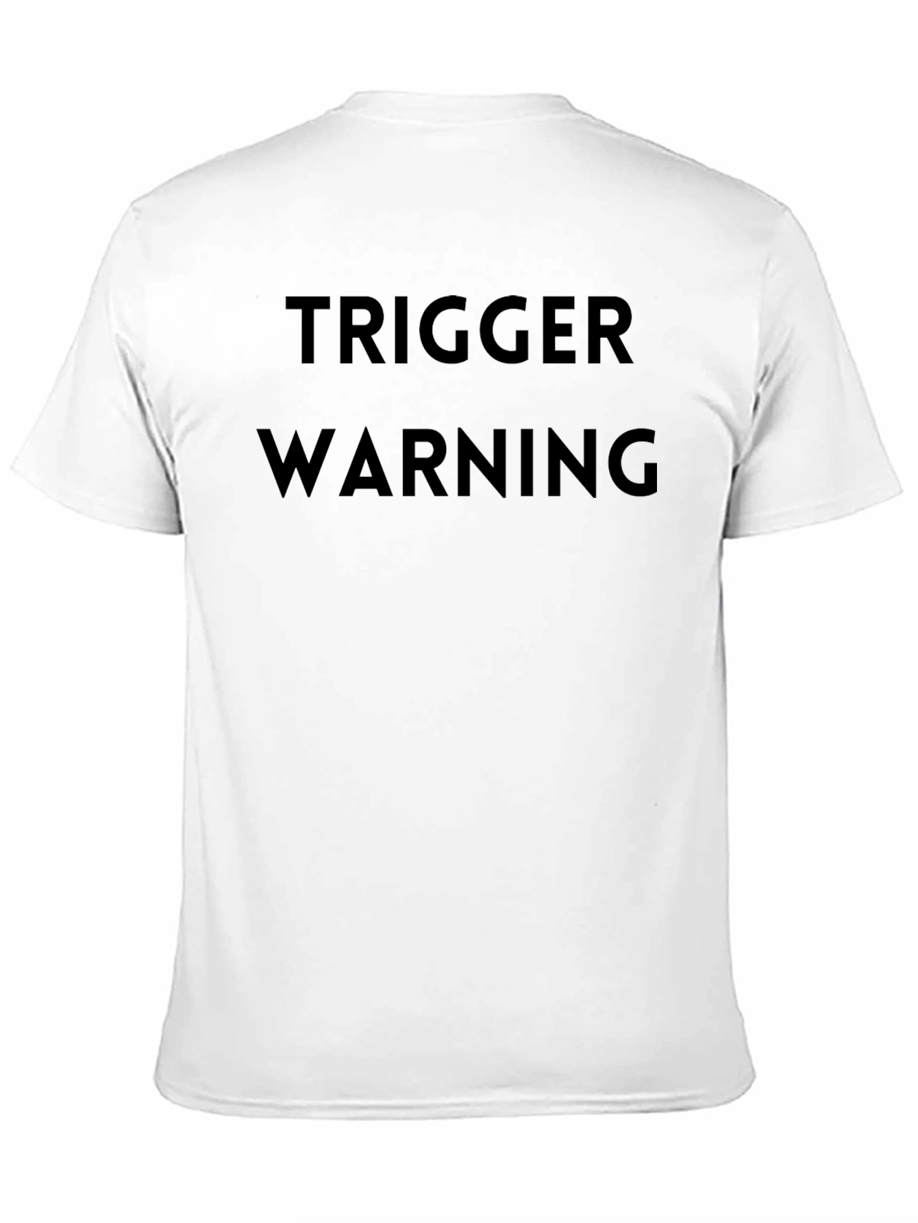 Trigger Warning Graphic Tee - Black Cotton Casual