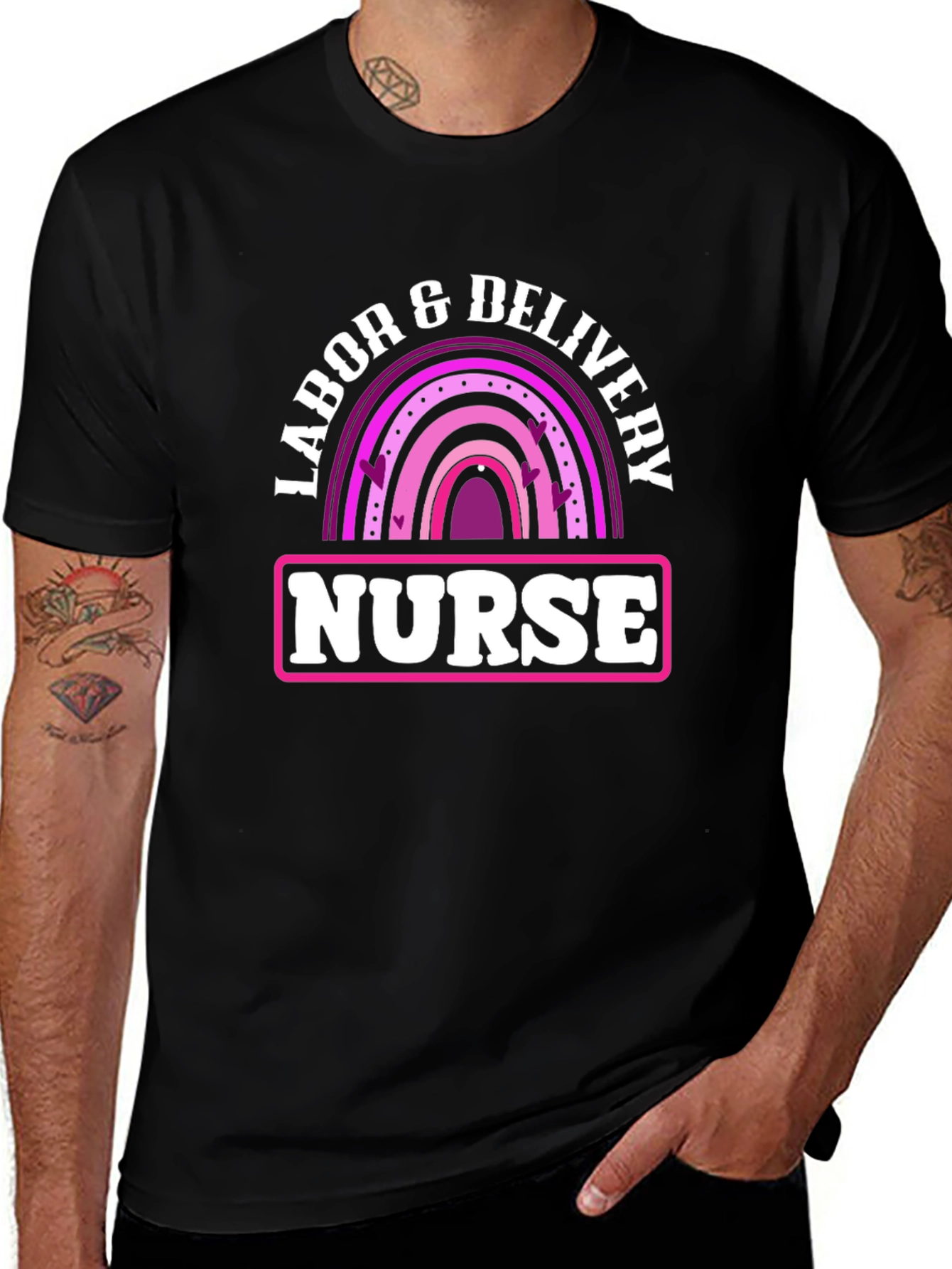 Labor & Delivery Nurse Rainbow Graphic Tee