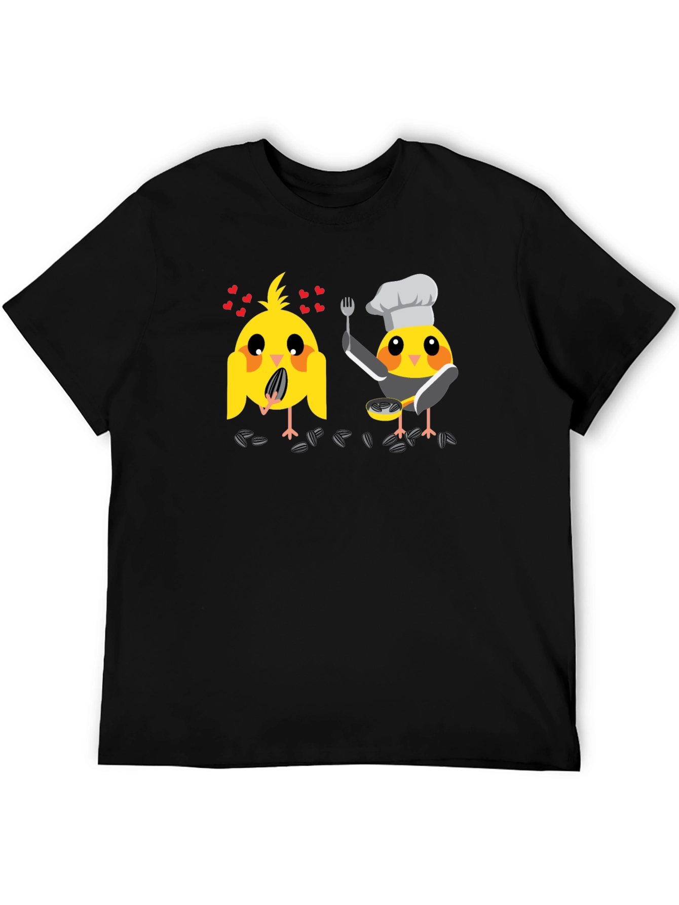 Bird Chef Graphic T-Shirt - Black Cotton Tee