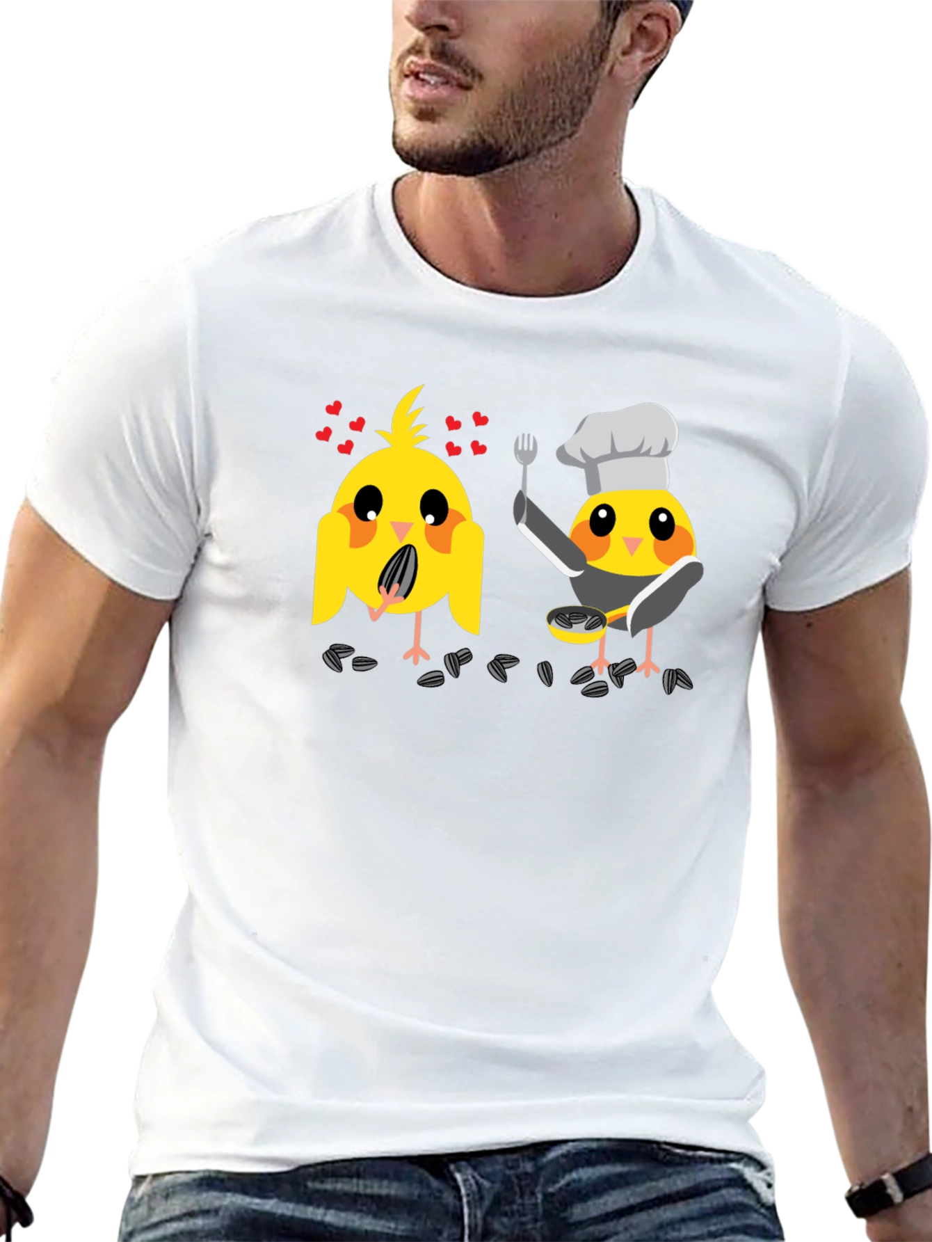 Bird Chef Graphic T-Shirt - Black Cotton Tee