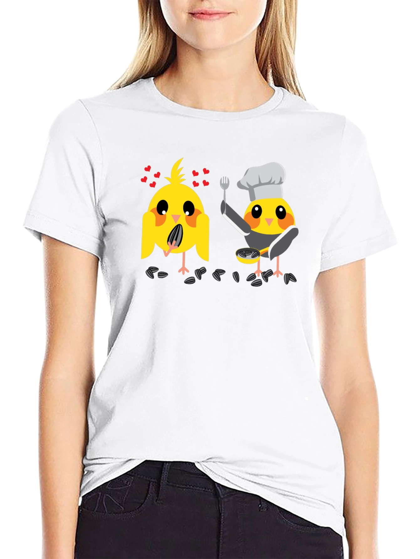 Bird Chef Graphic T-Shirt - Black Cotton Tee