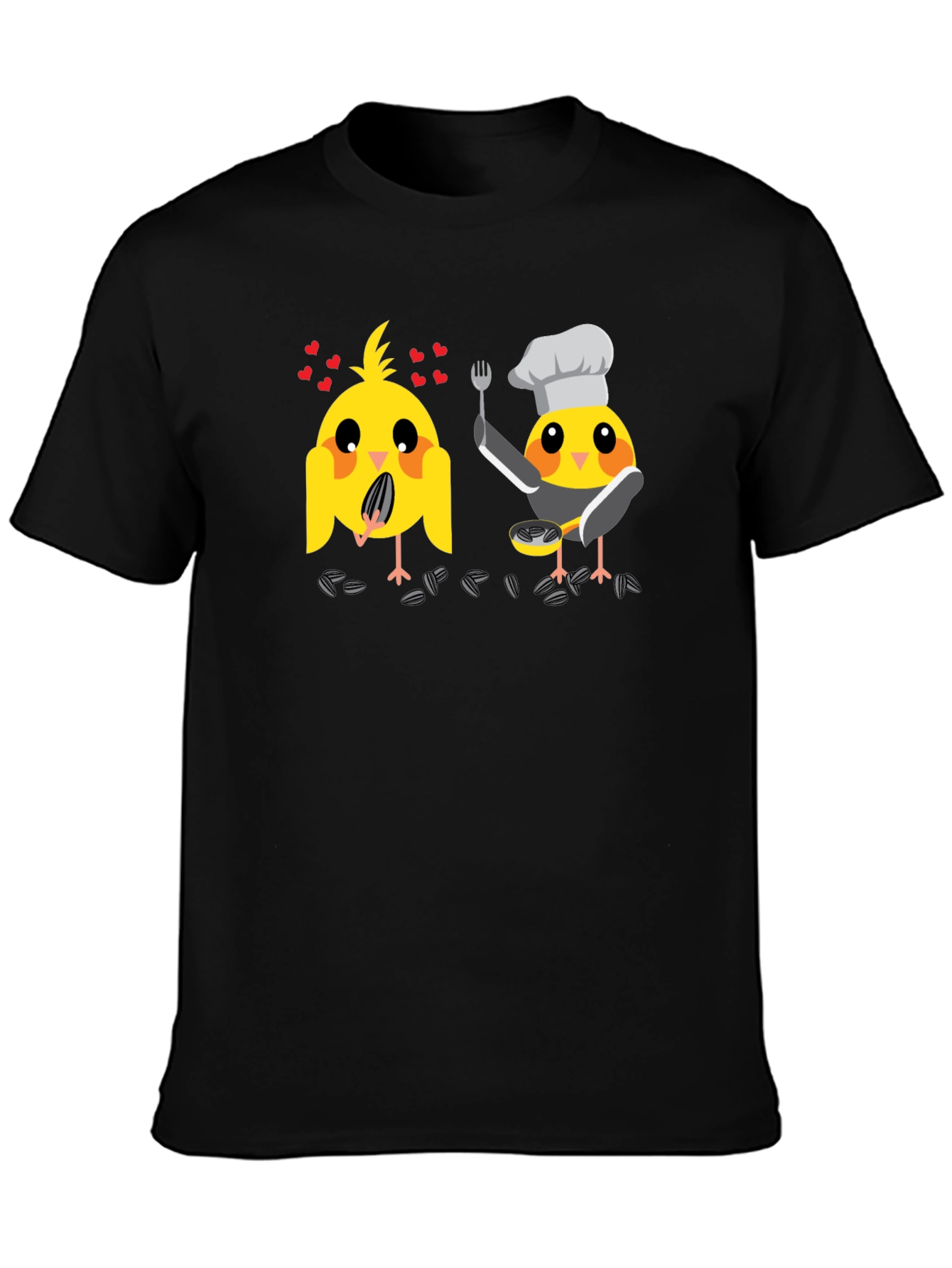 Bird Chef Graphic T-Shirt - Black Cotton Tee