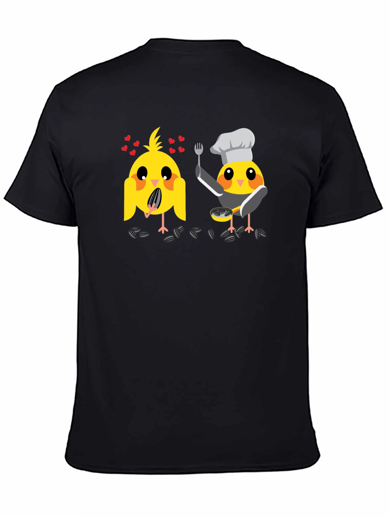 Bird Chef Graphic T-Shirt - Black Cotton Tee
