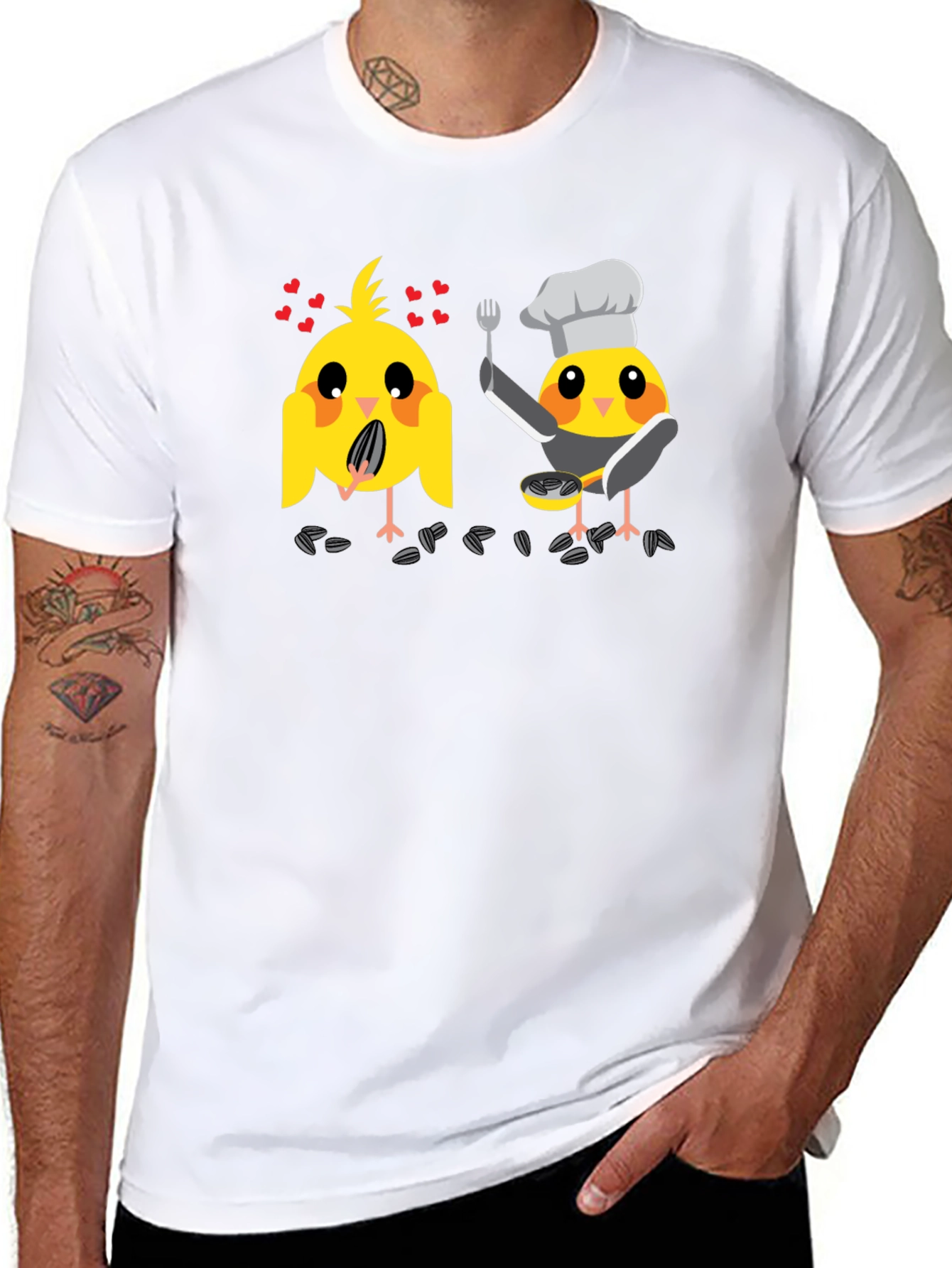 Bird Chef Graphic T-Shirt - Black Cotton Tee