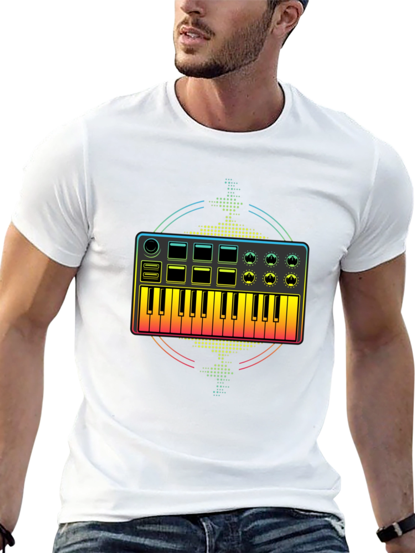 Synthesizer Graphic T-Shirt - Music Lover Tee