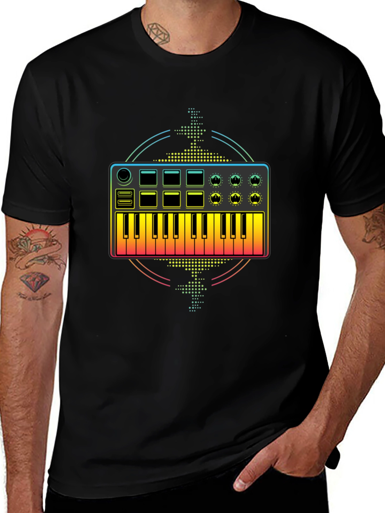 Synthesizer Graphic T-Shirt - Music Lover Tee