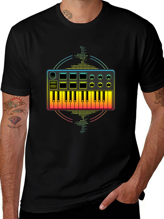 Synthesizer Graphic T-Shirt - Music Lover Tee