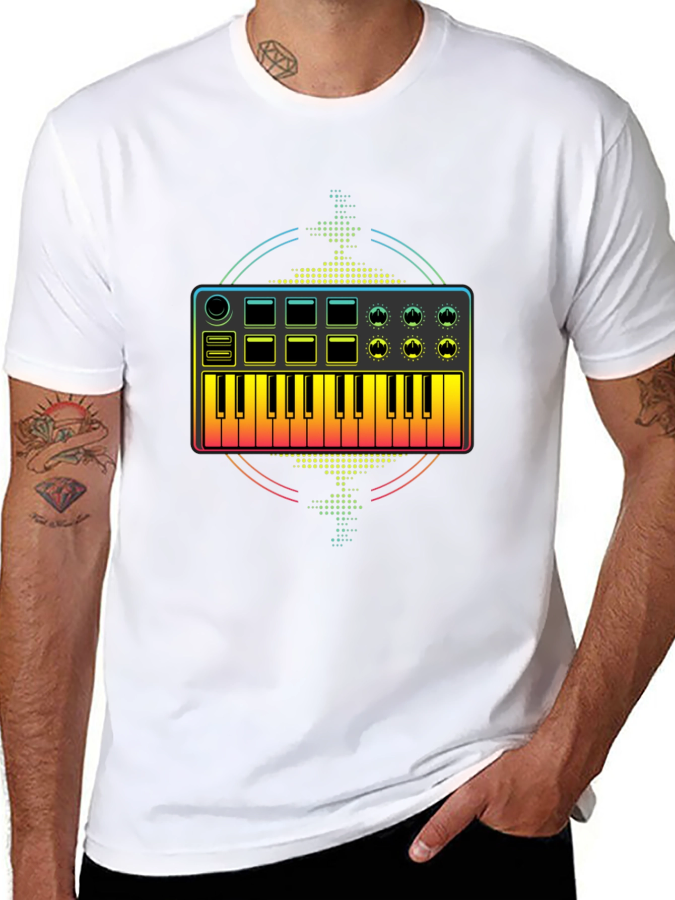 Synthesizer Graphic T-Shirt - Music Lover Tee