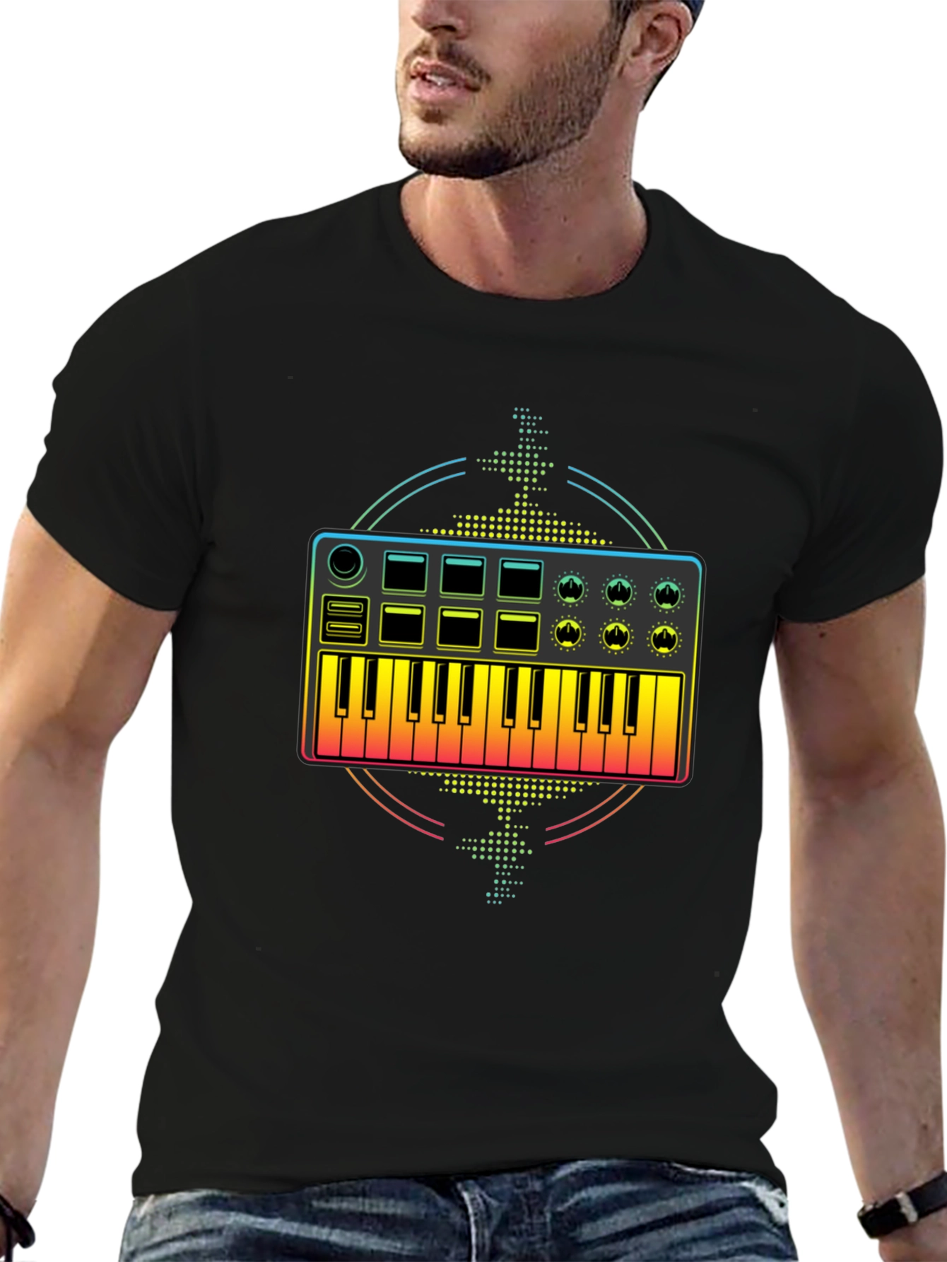 Synthesizer Graphic T-Shirt - Music Lover Tee