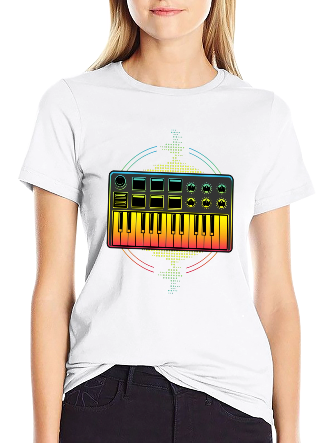 Synthesizer Graphic T-Shirt - Music Lover Tee