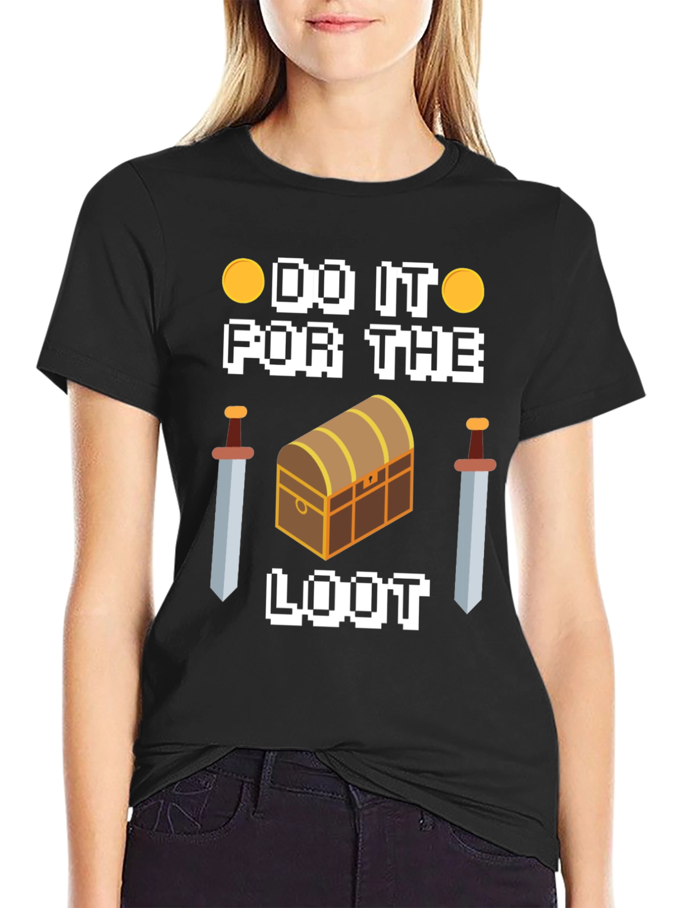 Do It For The Loot Black Graphic Tee